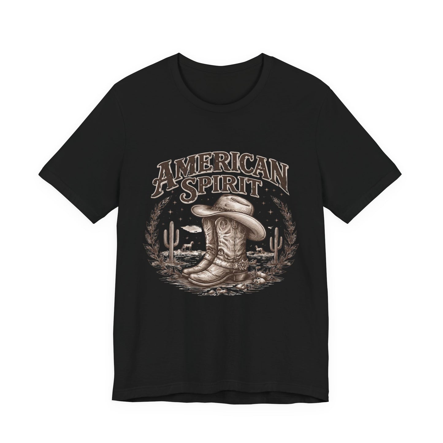 American Spirit Cowboy Tee — Western Boot & Cactus Vintage Graphic T-Shirt