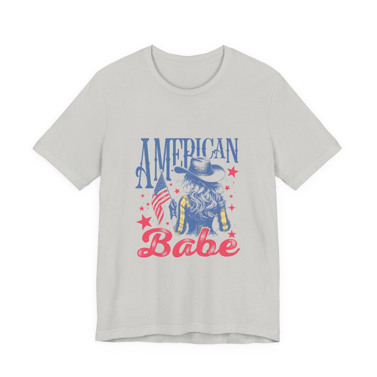 American Babe T-Shirt – Patriotic Cowgirl Stars & Stripes Tee (4th of July)