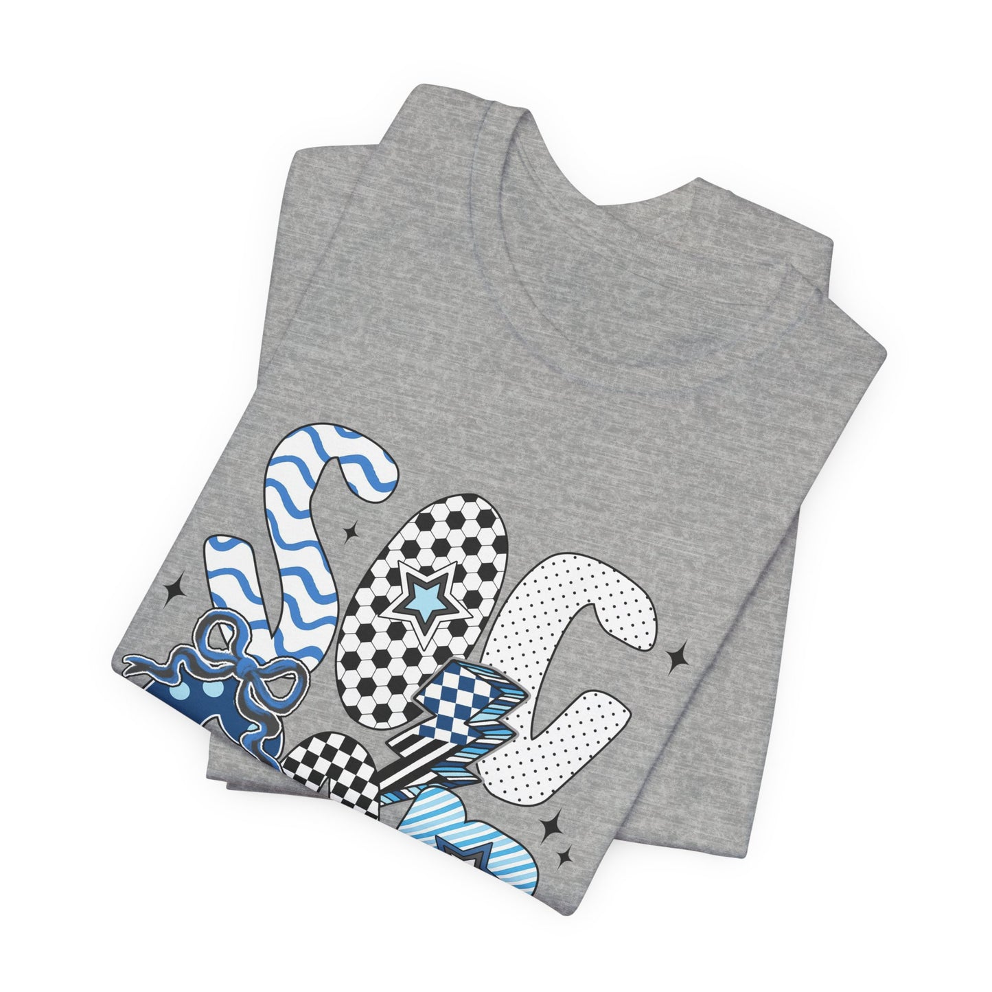 Soccer Mama Graphic Tee — 'Soccer Mama' Blue Patterned Design