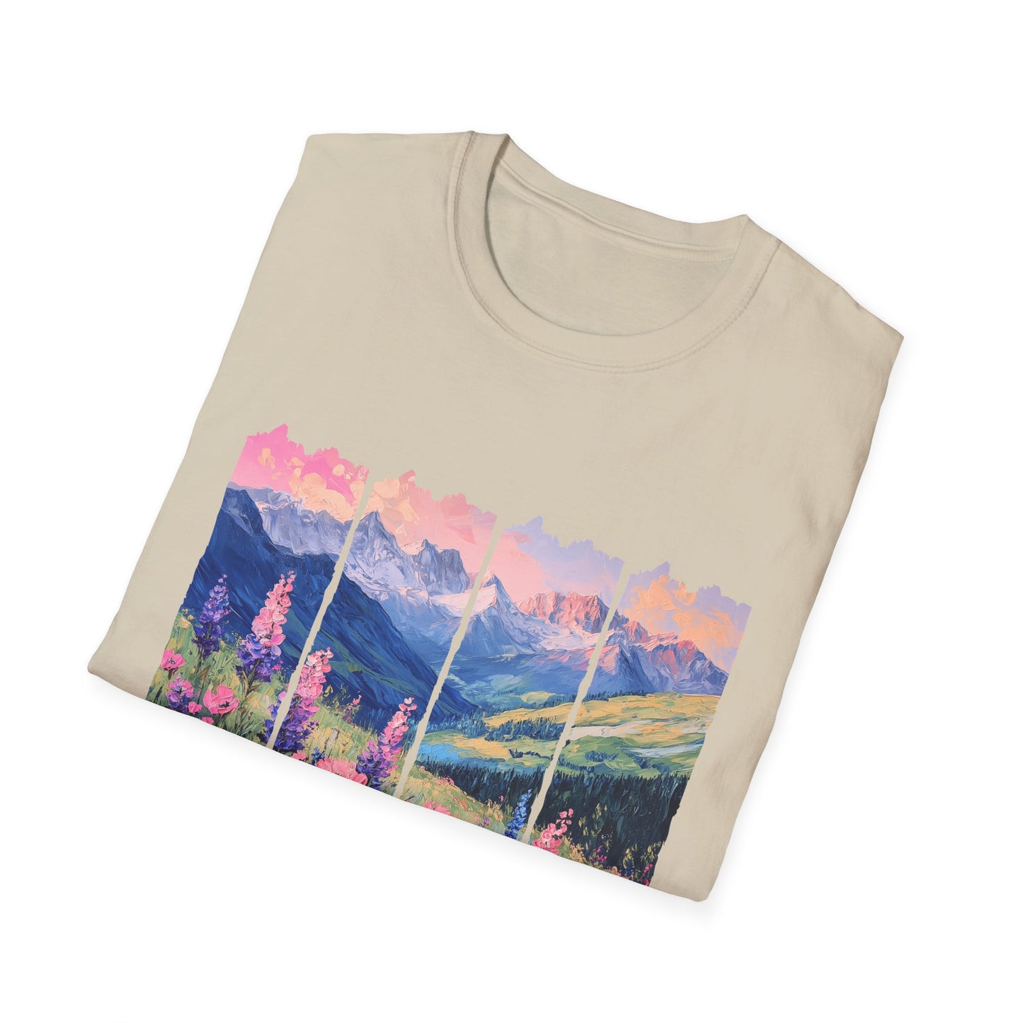 Mountain Wildflower T-Shirt — Scenic Sunrise Landscape Tee