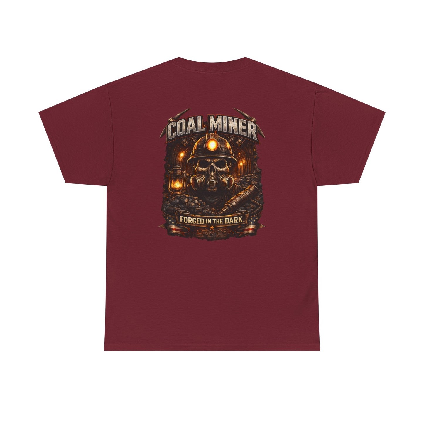 Coal Miner T-Shirt — "Forgotten in the Dark" Skull Hardhat Graphic Tee