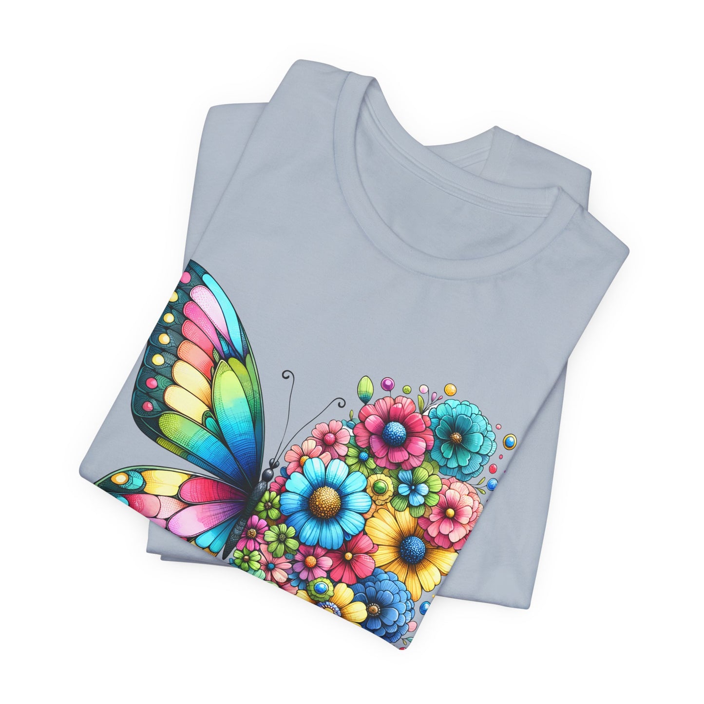 Butterfly Floral Tee - "Grow Through What You Go Through" Inspirational Women's T-Shirt