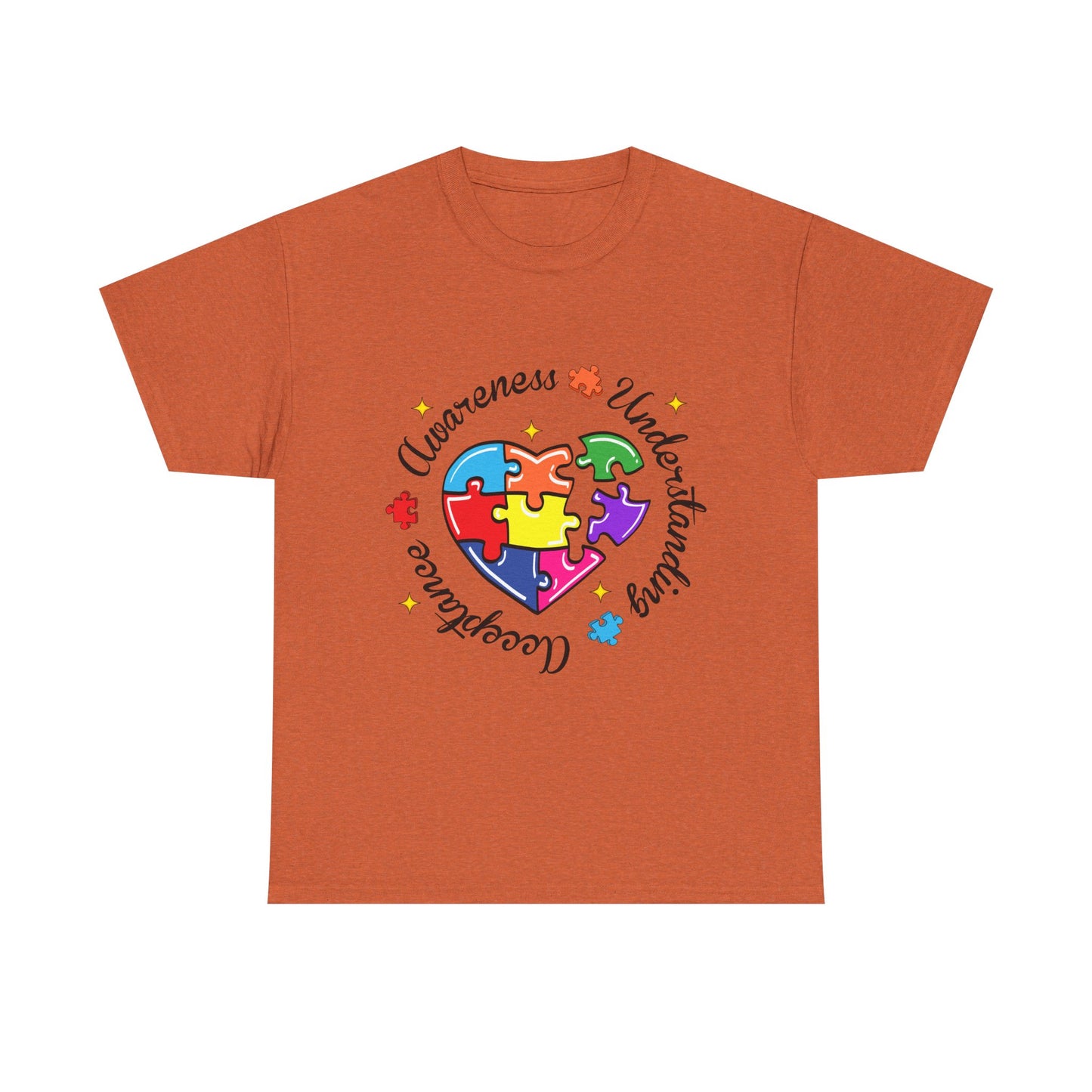 Autism Awareness Puzzle Heart T-Shirt – 'Awareness, Understanding, Acceptance'