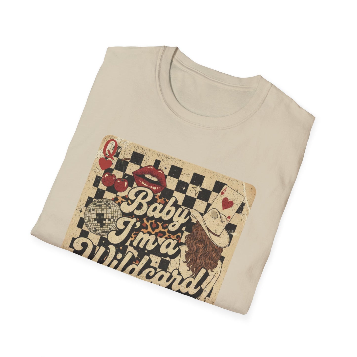 Wildcard Vintage Playing Card T-Shirt — “Baby I’m a Wildcard” Retro Casino Tee