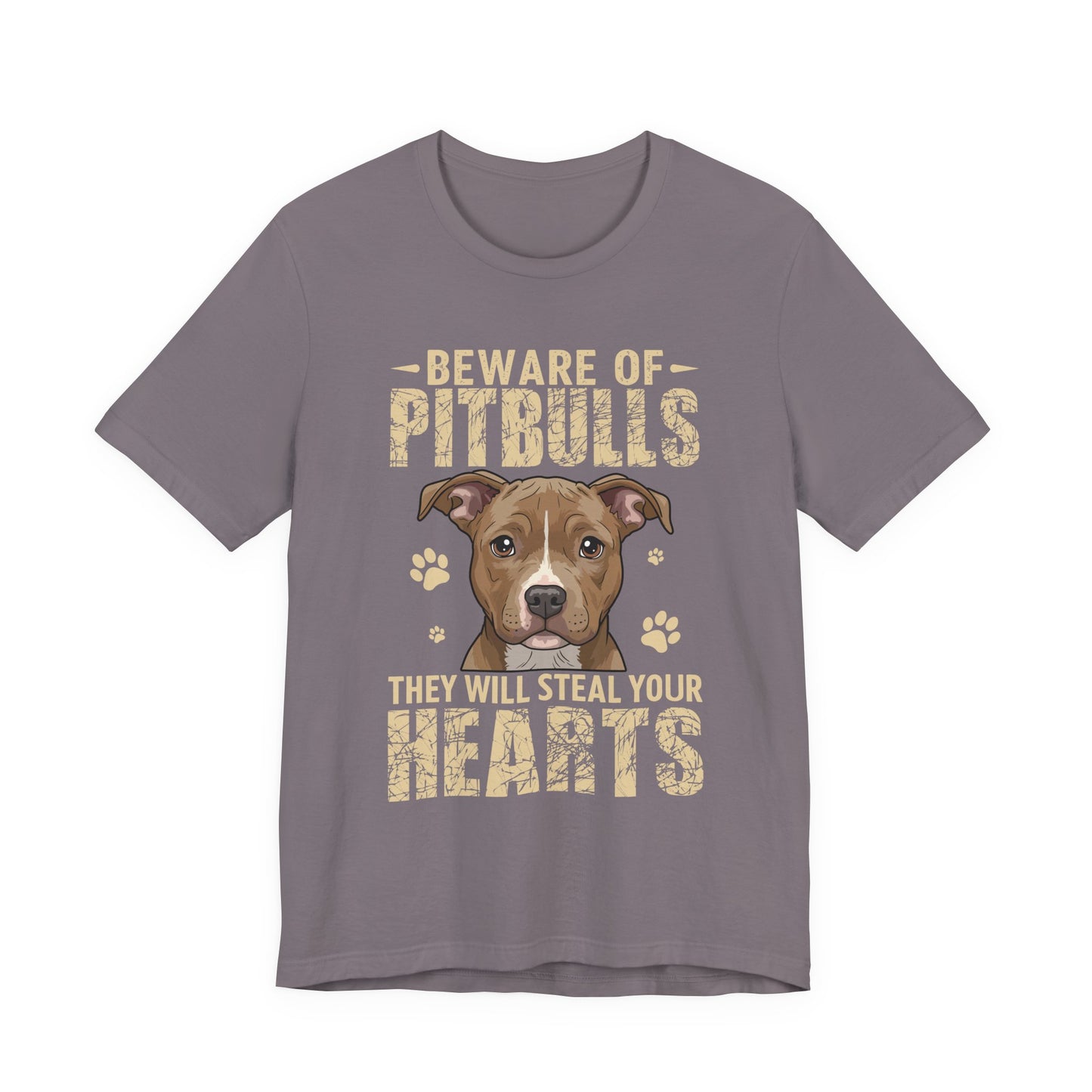 Pitbull Lover T-Shirt — "Beware of Pitbulls They Will Steal Your Hearts" Cute Dog Tee