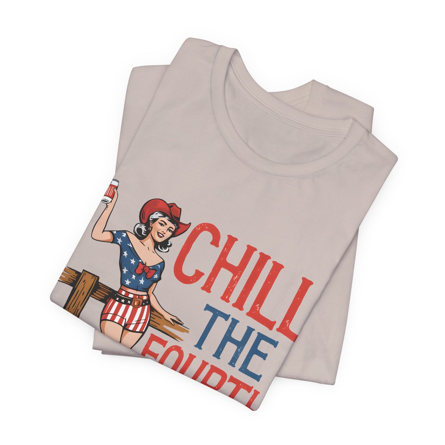 Fourth of July Tee - "Chill the Fourth Out" Vintage Pinup Patriotic Shirt