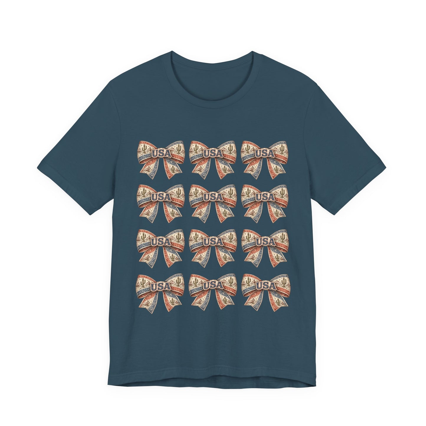 USA Patriotic Bow Pattern T-Shirt