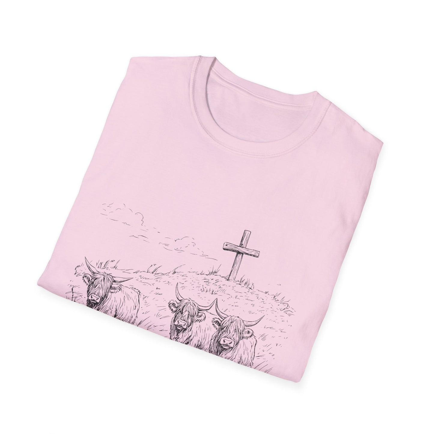 Christian Cross & Oxen T-Shirt — “Follow the Sword, Not the Herd” Faith Graphic Tee