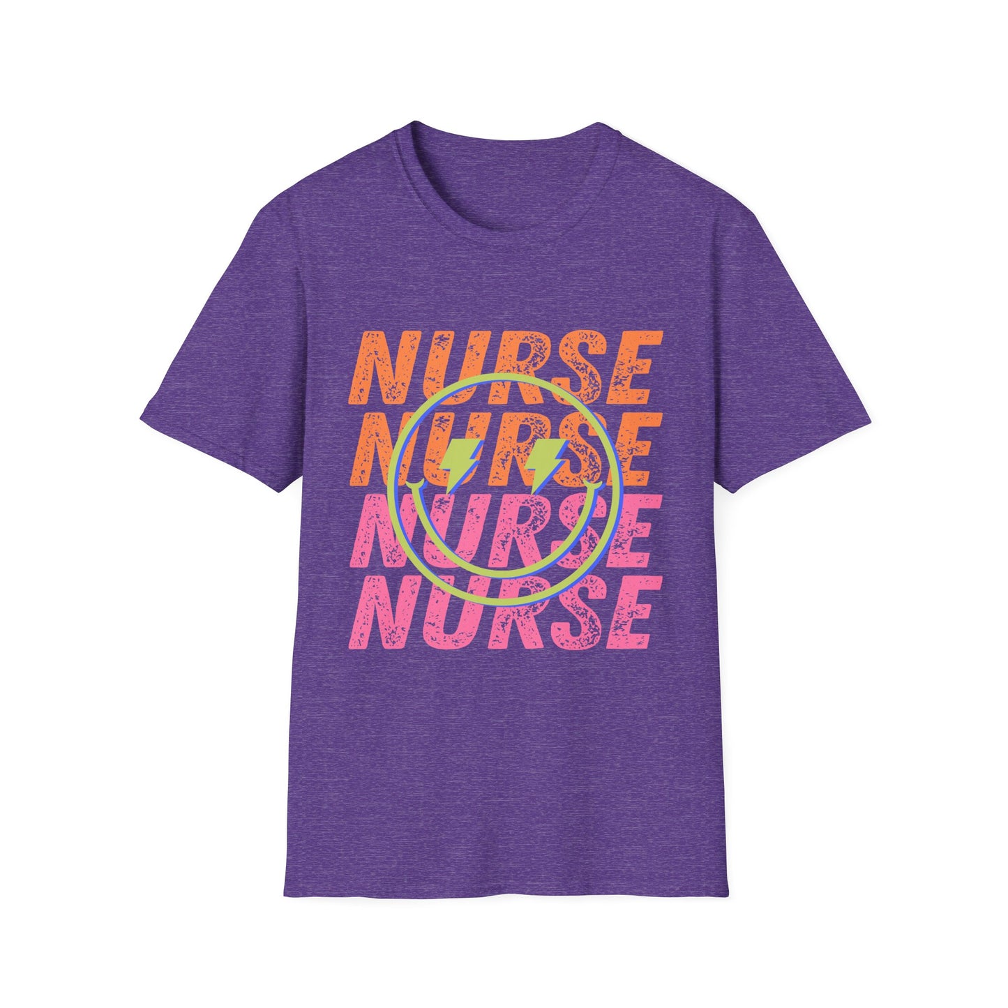 Nurse Repeat Circle Graphic T-Shirt — Colorful Floral Nurse Tee