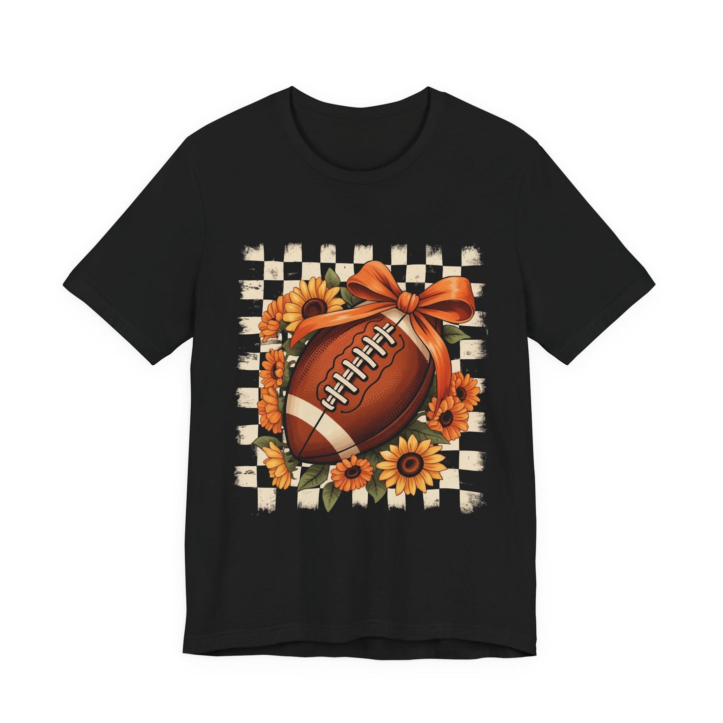 Football Sunflower Tee — Fall Game Day Shirt