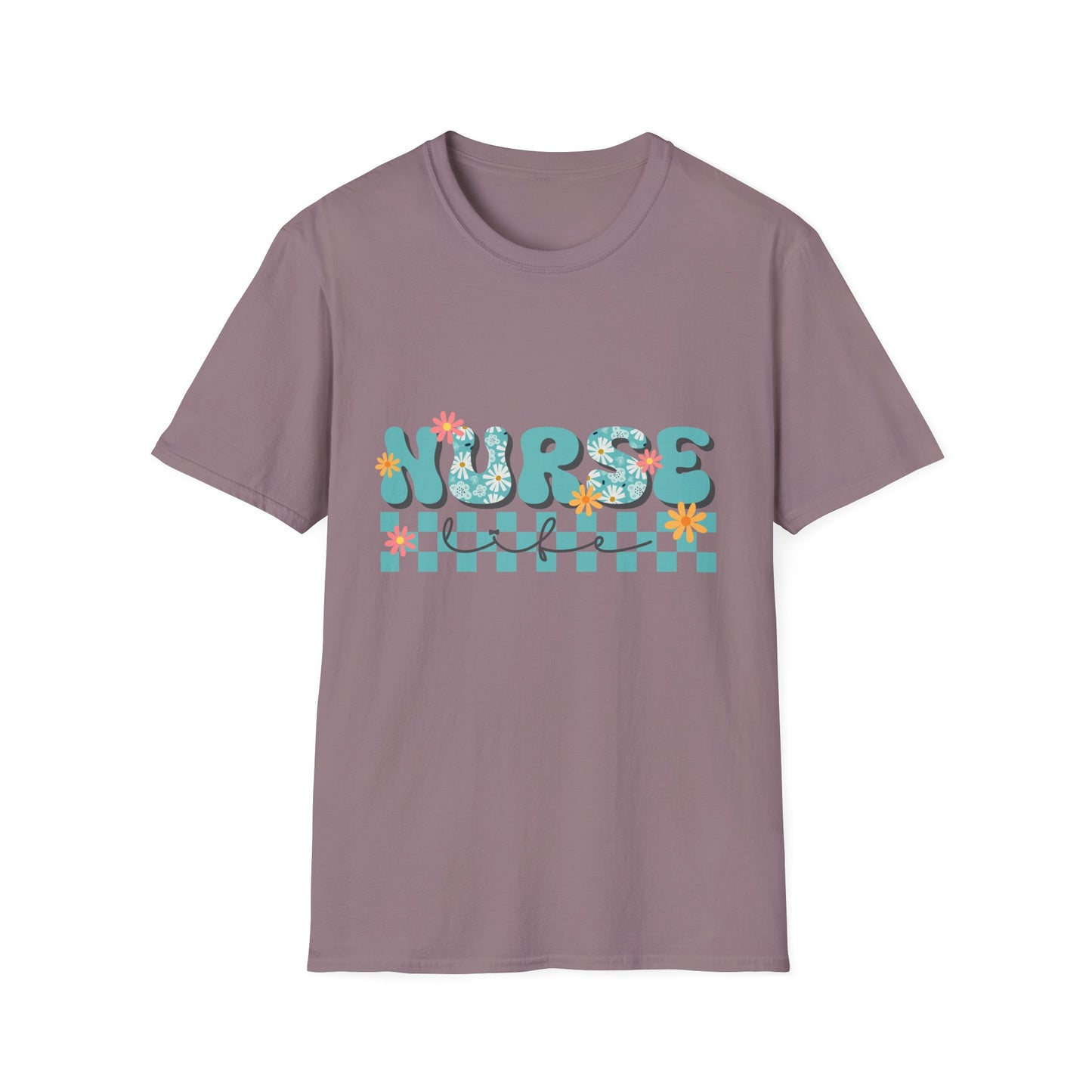 Nurse Floral Checkerboard T-Shirt