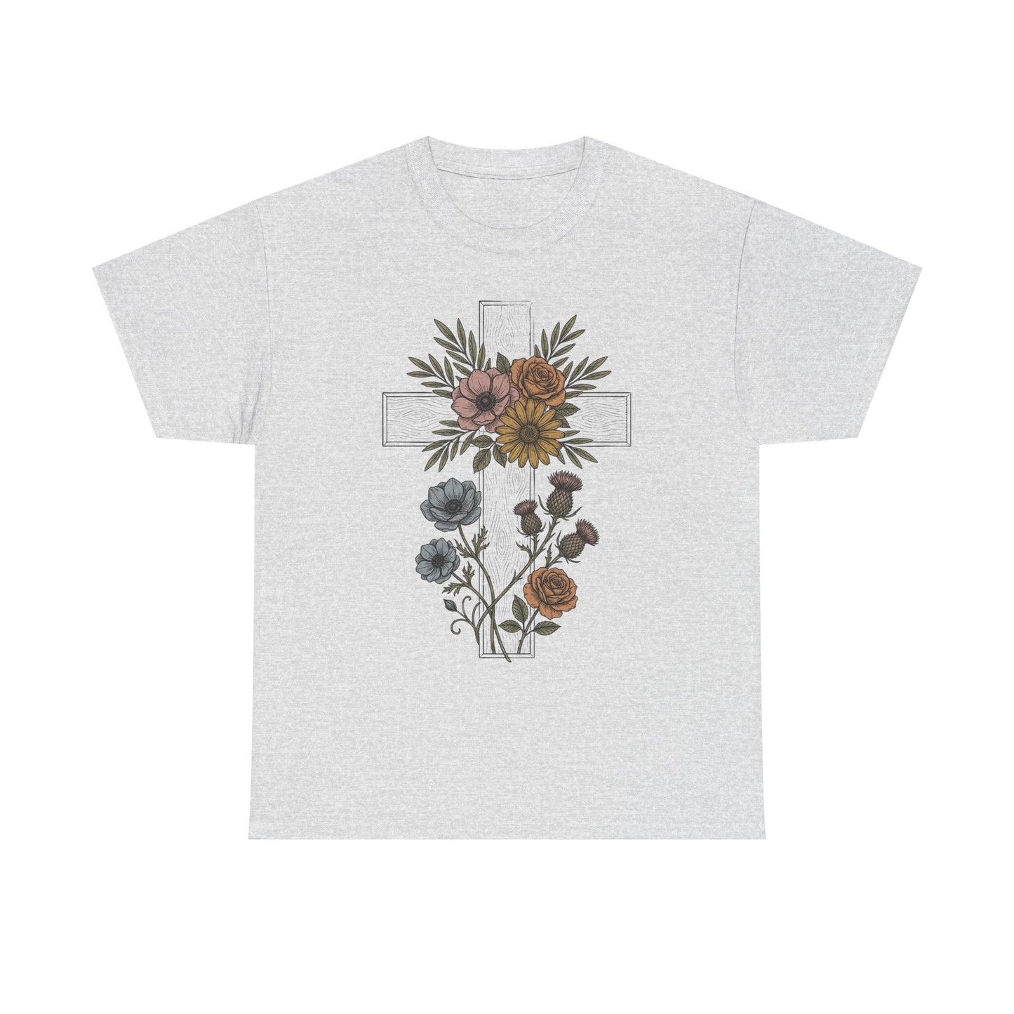 Faith Floral T‑Shirt — "Even in the Chaos His Grace Still Finds Me" Inspirational Tee