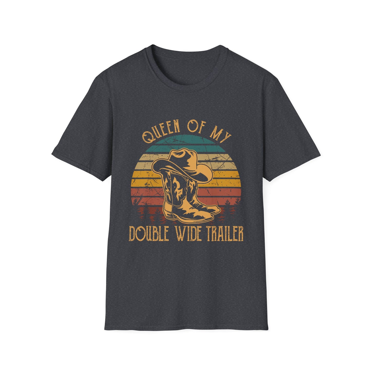 Queen of My Double Wide Trailer T-Shirt — Retro Cowgirl Graphic Tee