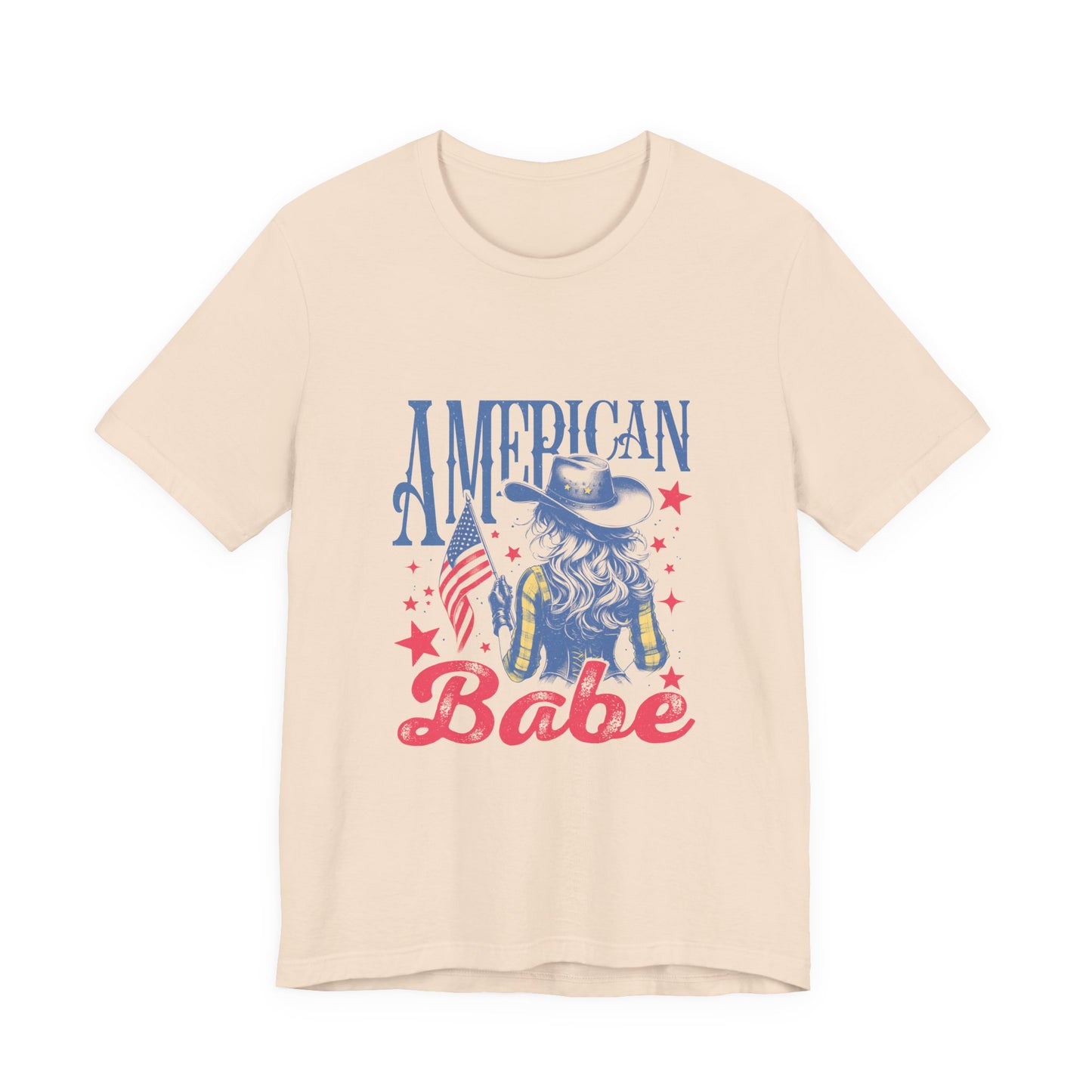 American Babe T-Shirt – Patriotic Cowgirl Stars & Stripes Tee (4th of July)
