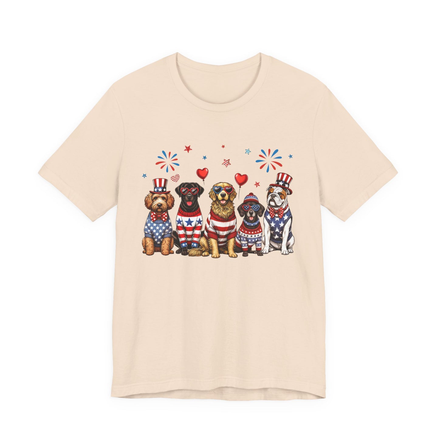 Patriotic Dogs T‑Shirt — 4th of July American Flag Pups Tee