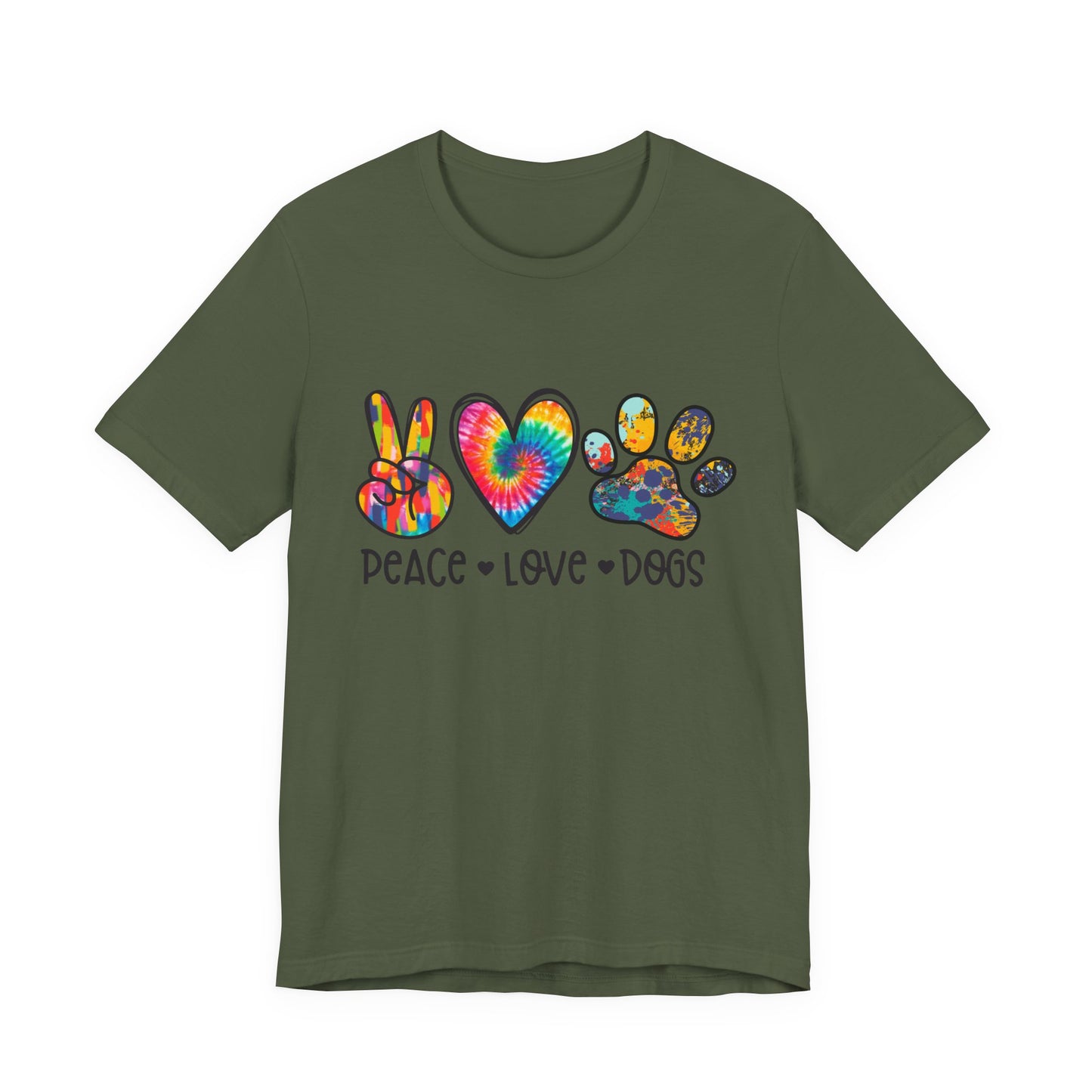 Peace Love Dogs Tie-Dye T-Shirt