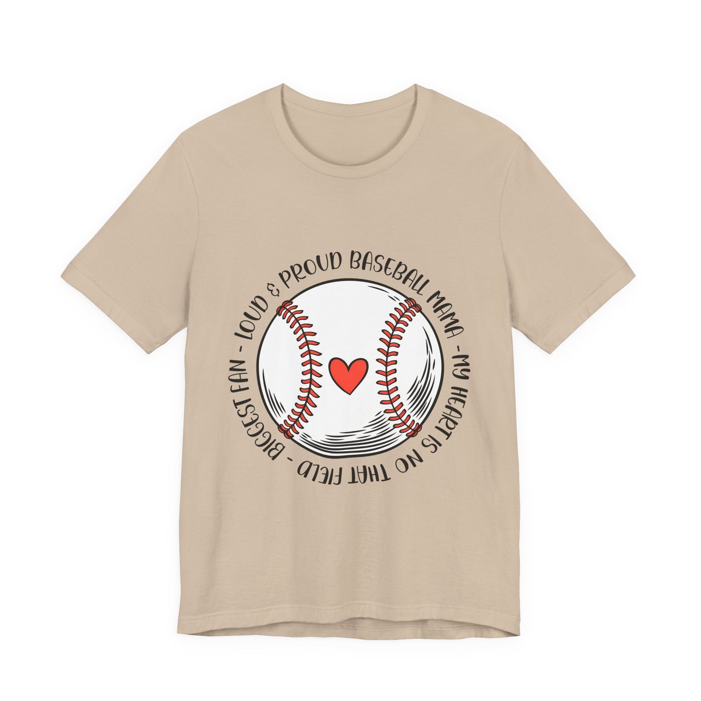 Baseball Mom Tee – Proud Baseball Mama Graphic Shirt (Heart & Stitch Design)