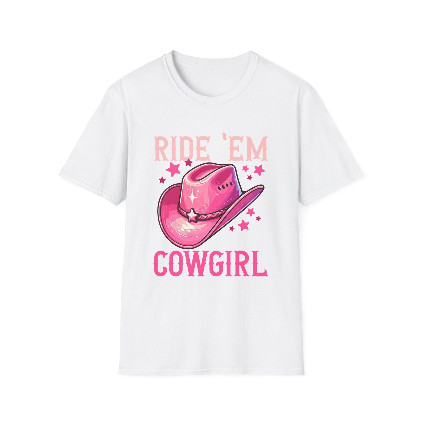 Ride 'Em Cowgirl T-Shirt — Pink Cowboy Hat Graphic Tee