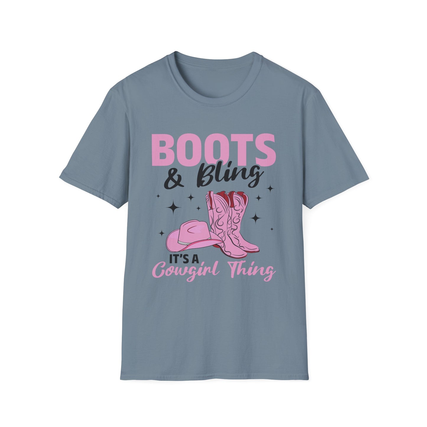 Boots & Bling Cowgirl T-Shirt — 'It's a Cowgirl Thing' Pink Cowboy Boots Tee