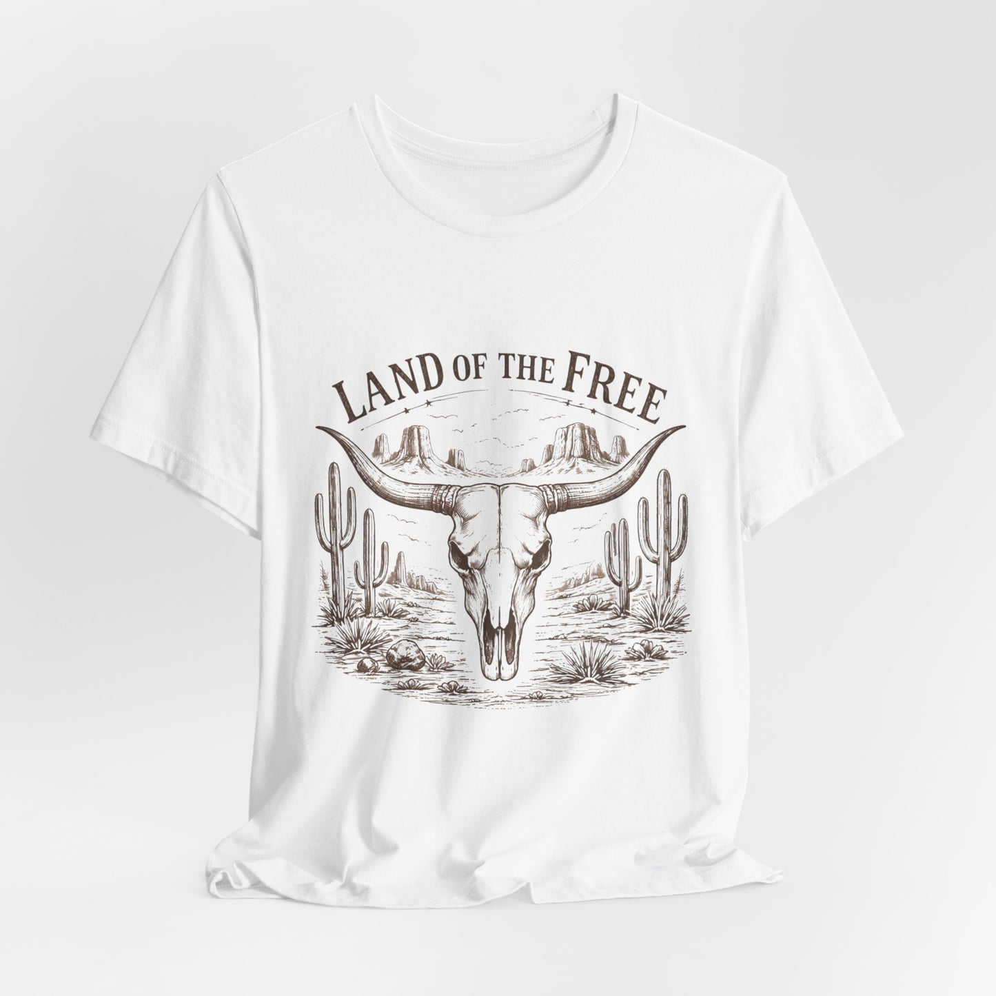Western 'Land of the Free' Skull Tee