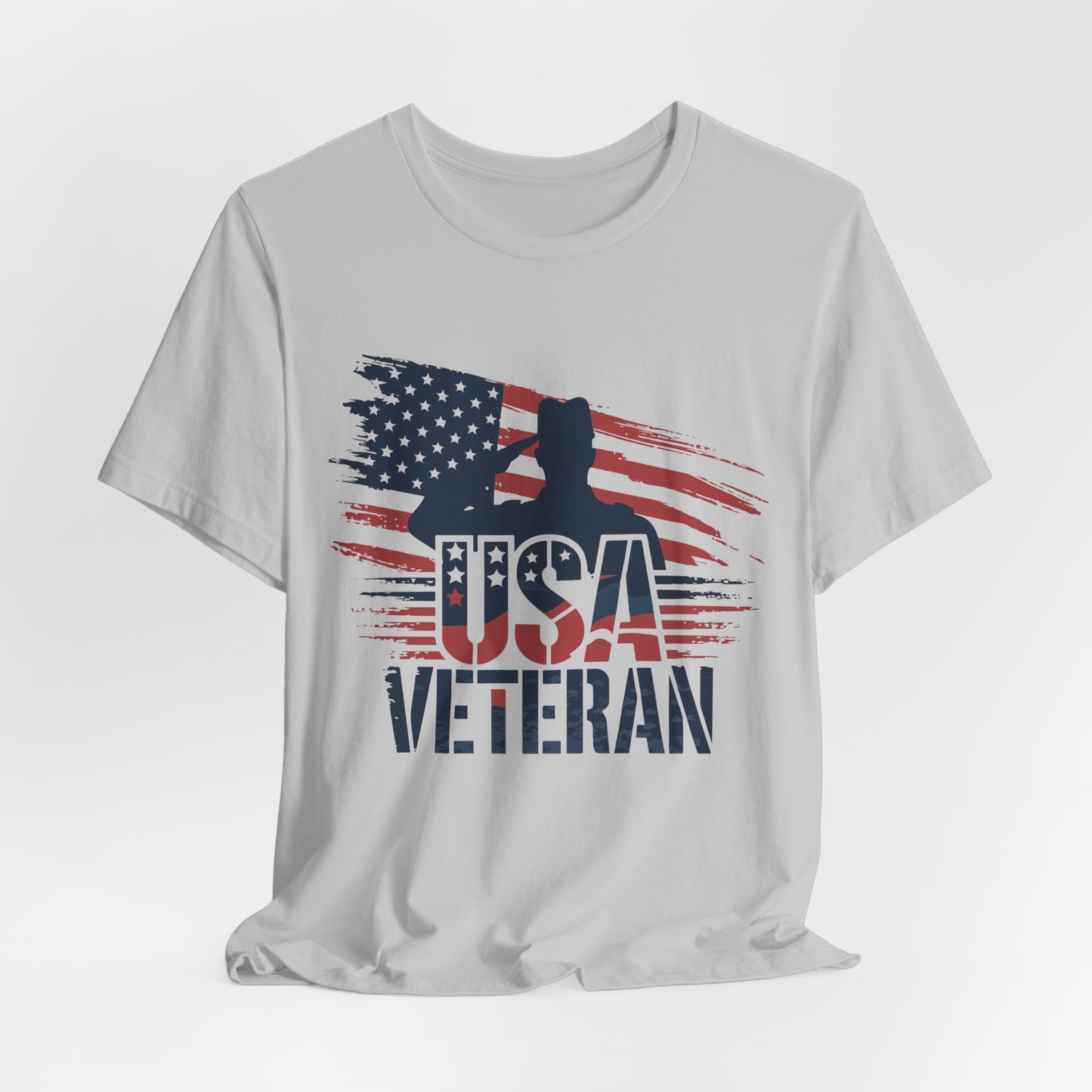 USA Veteran T-Shirt – American Flag Silhouette Patriotic Tee
