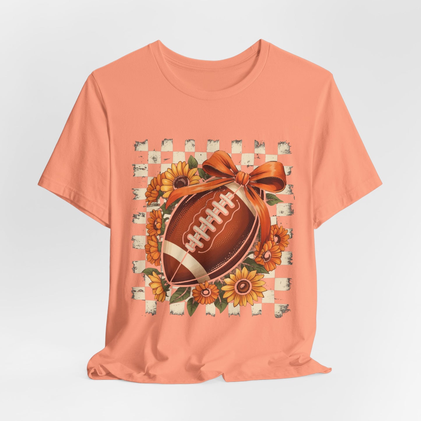 Football Sunflower Tee — Fall Game Day Shirt