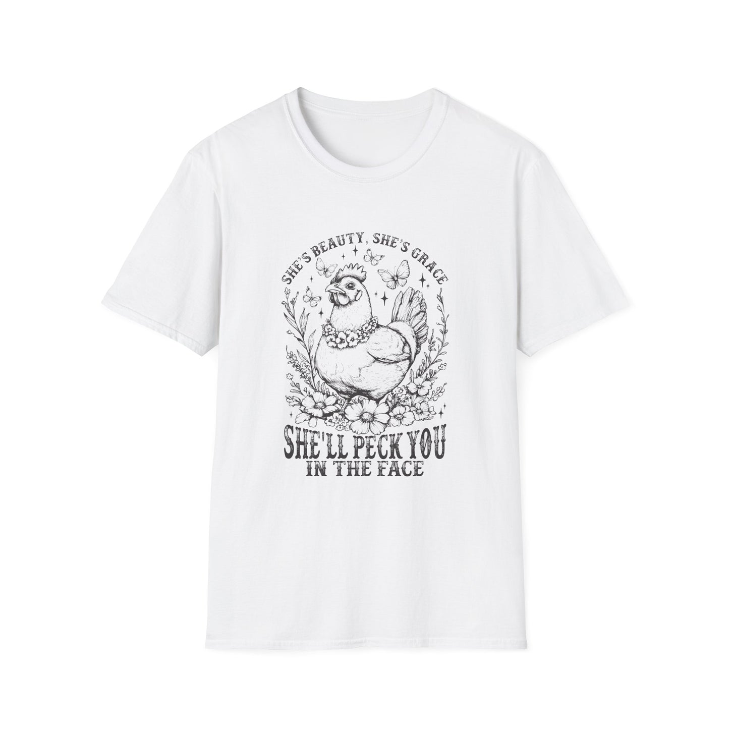 She'll Peck You In The Face Chicken T-Shirt – Funny Farmyard Hen Graphic Tee