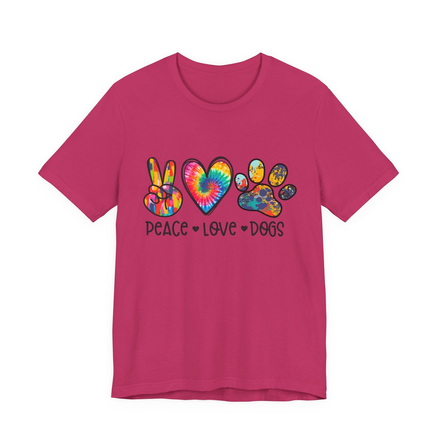 Peace Love Dogs Tie-Dye T-Shirt