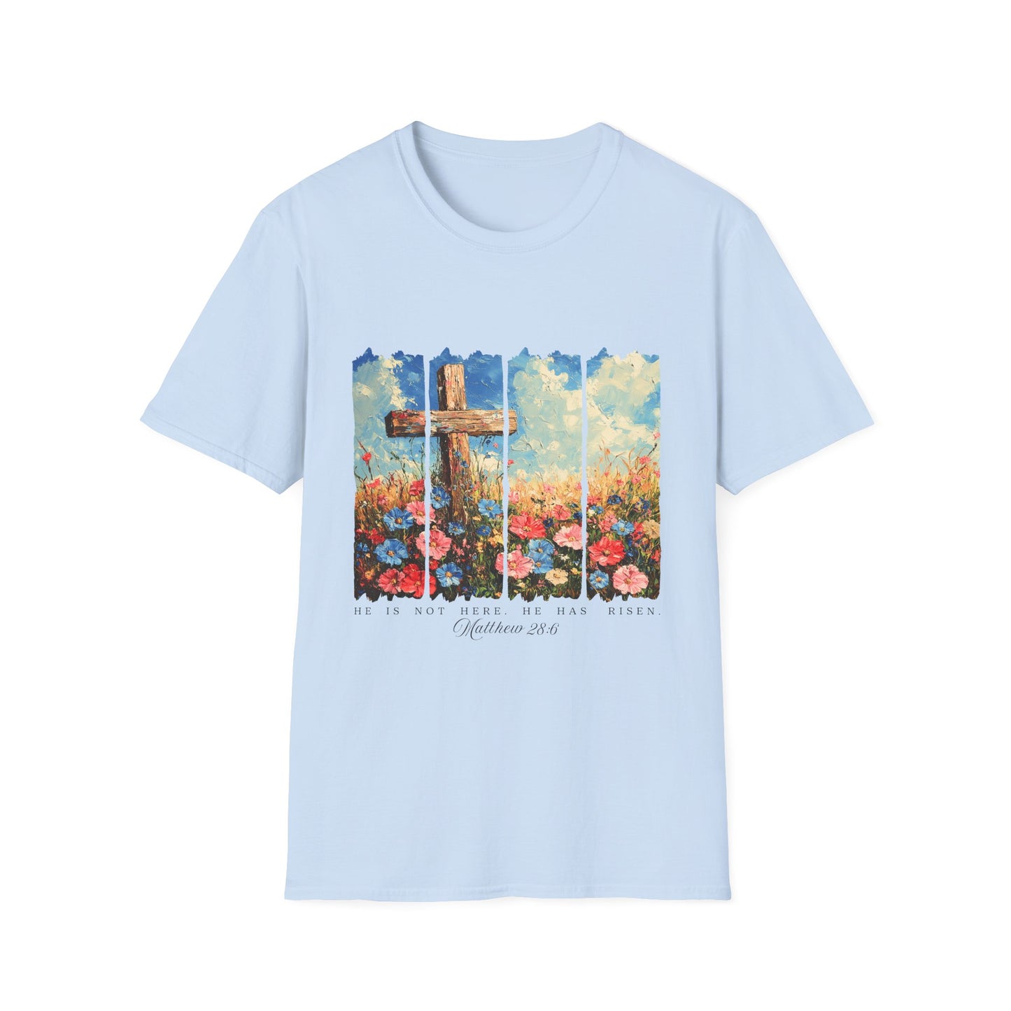 Cross and Flowers T-Shirt – Christian Faith Floral Graphic Tee (Acts 2:37)