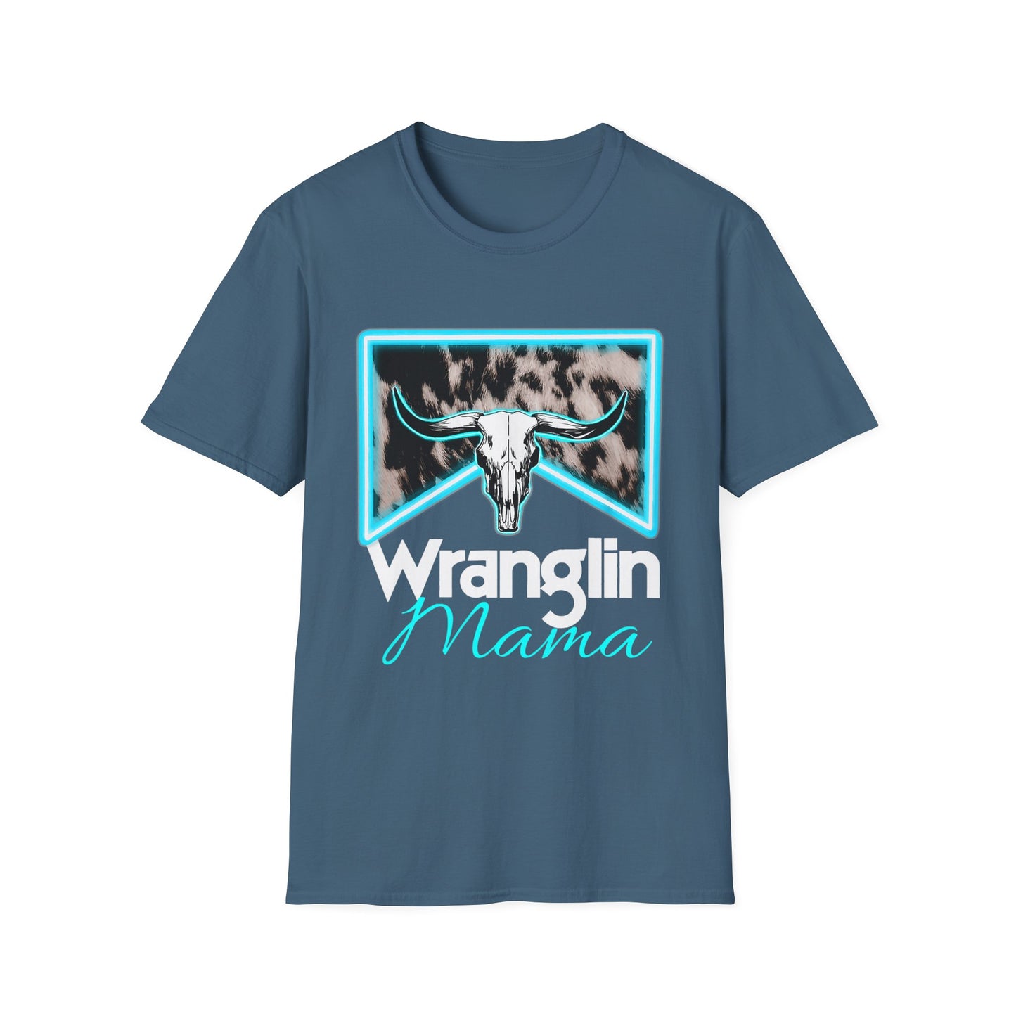 Wranglin Mama Tee — Western Cow Skull Graphic T-Shirt for Moms