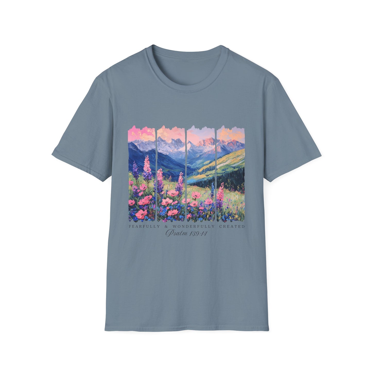 Mountain Wildflower T-Shirt — Scenic Sunrise Landscape Tee