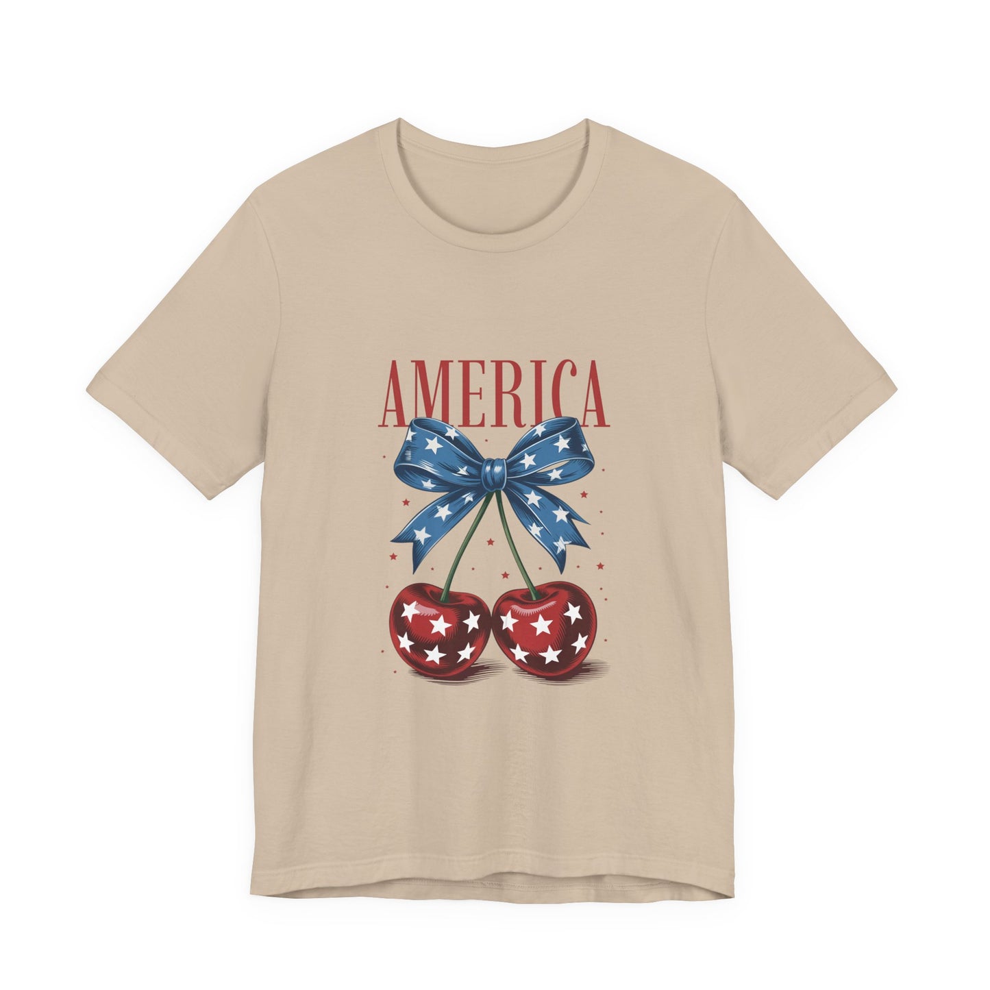America Cherry Tee — Patriotic Stars & Stripes Graphic T-Shirt