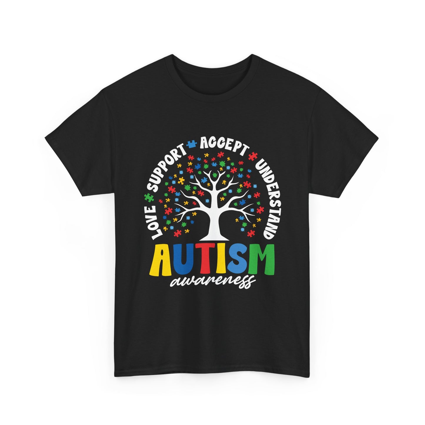 Autism Awareness T-Shirt – Colorful Puzzle Stars Tee