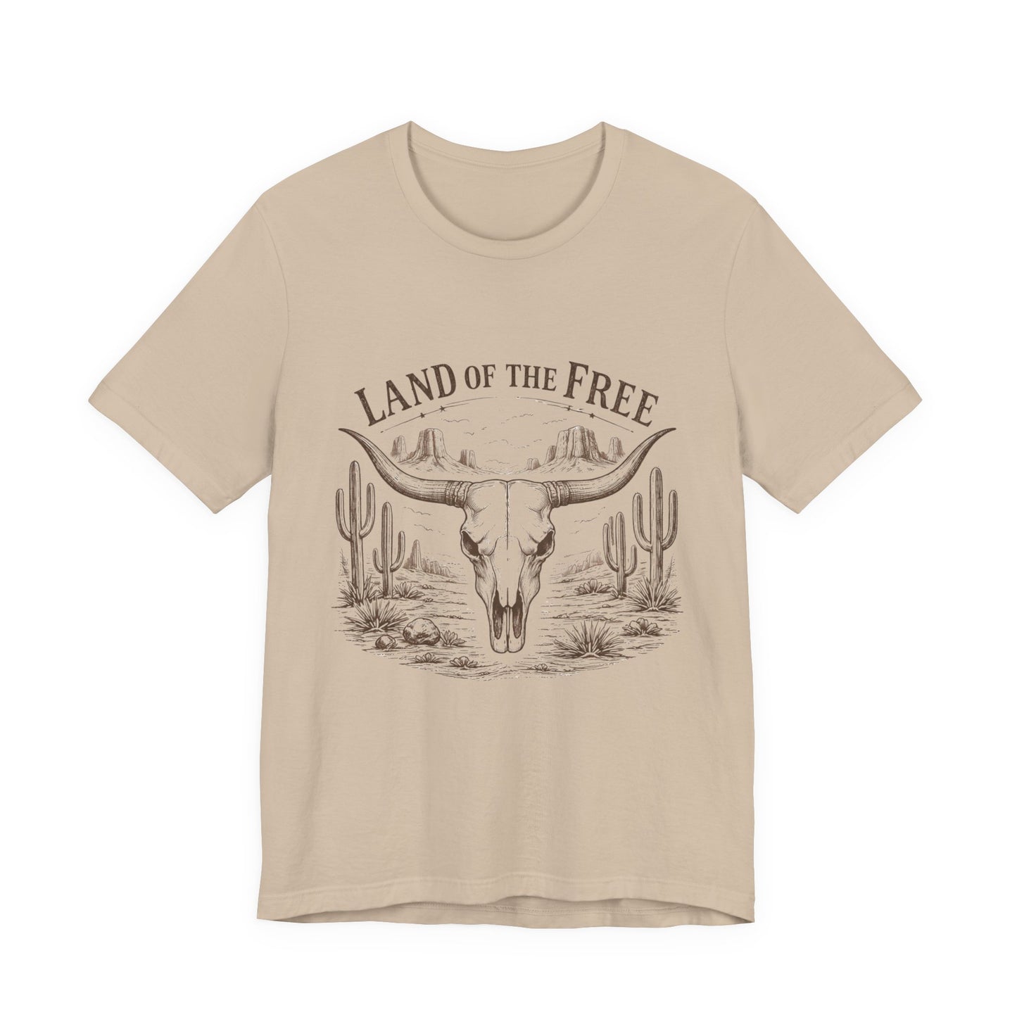 Western 'Land of the Free' Skull Tee