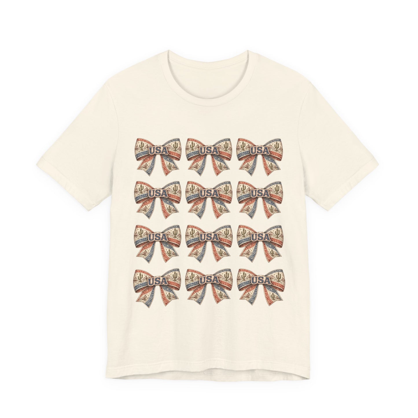 USA Patriotic Bow Pattern T-Shirt