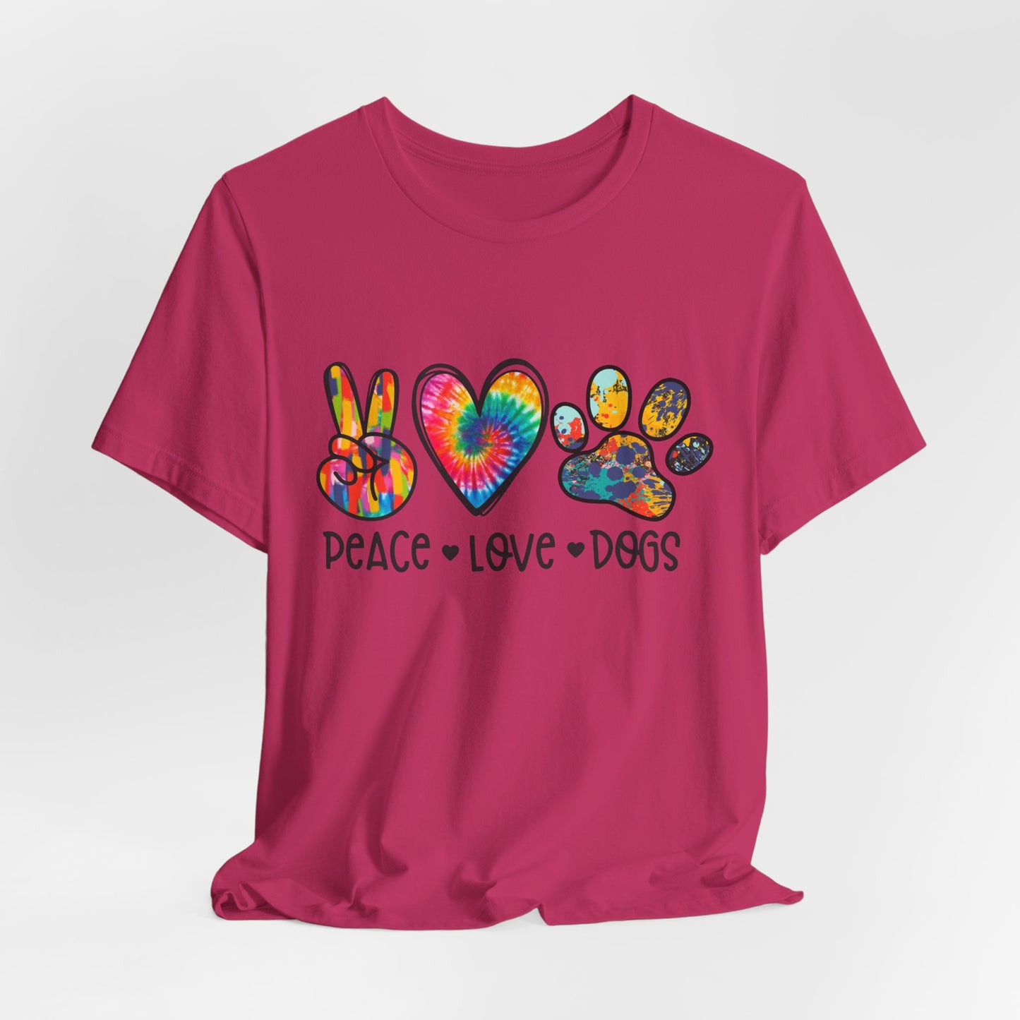 Peace Love Dogs Tie-Dye T-Shirt