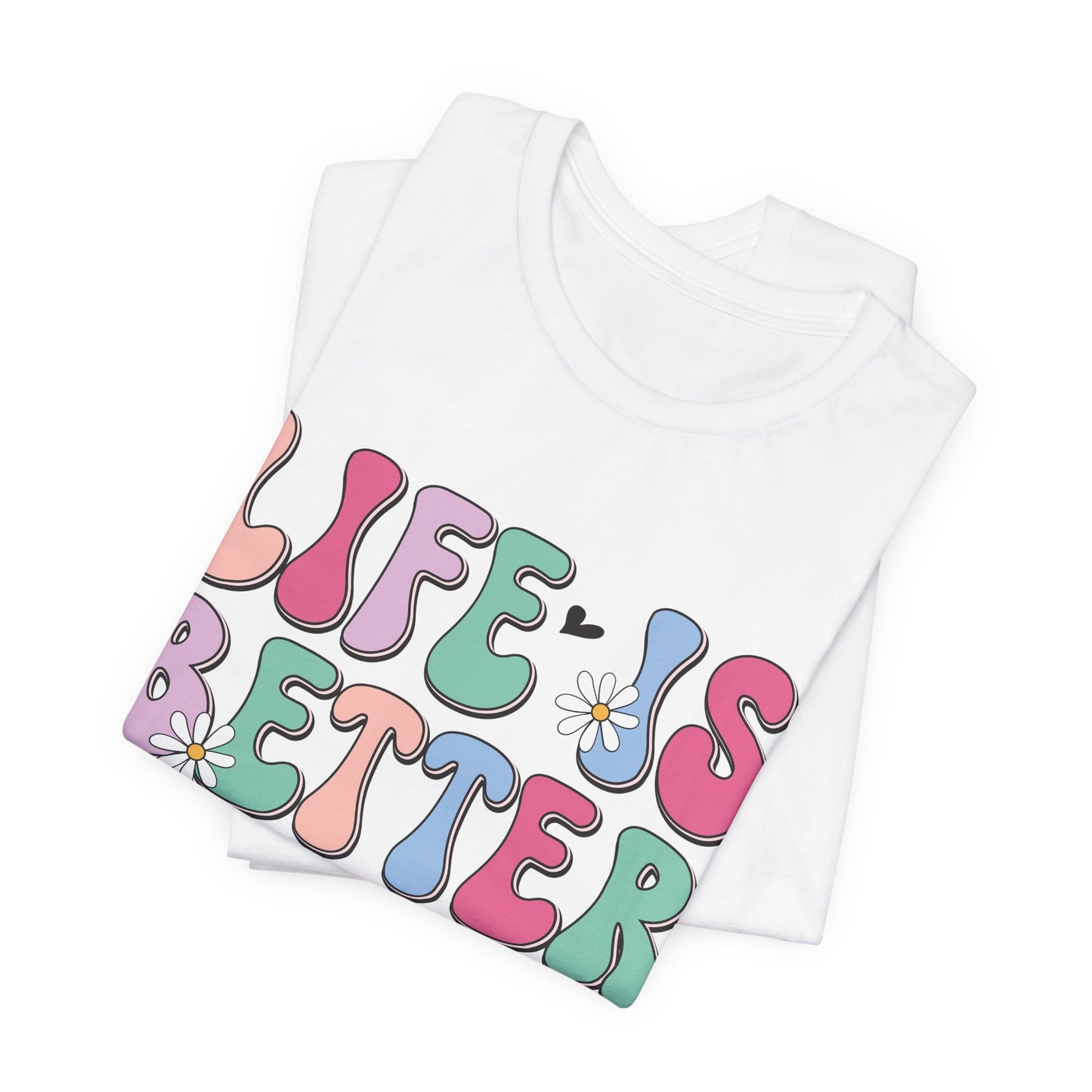 Life Is Better With My Boys Tee — Retro Pastel Floral Family T‑Shirt