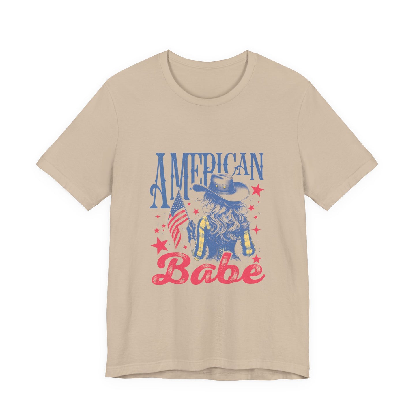 American Babe T-Shirt – Patriotic Cowgirl Stars & Stripes Tee (4th of July)