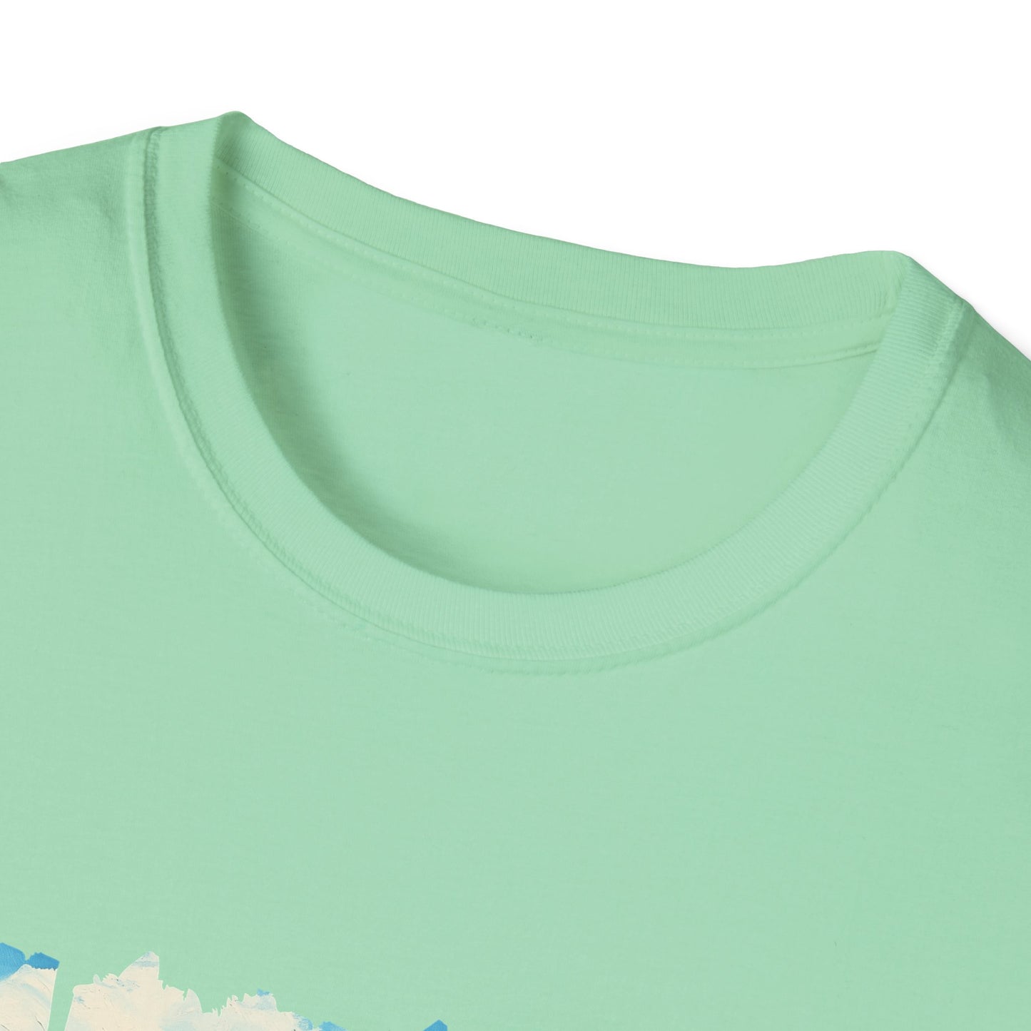Scenic Chapel Landscape T-Shirt — Countryside Floral Mountain Art Tee