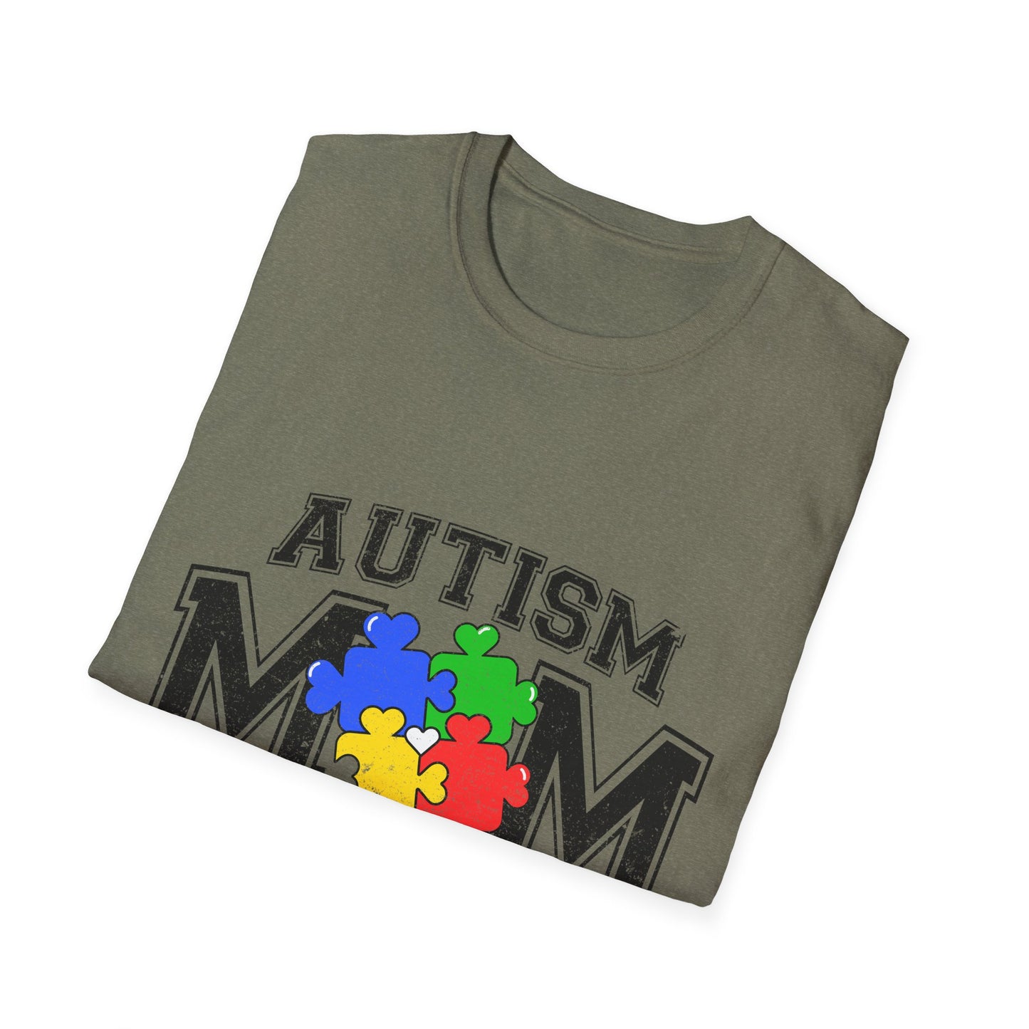 Autism Mom T-Shirt — "Like a Normal Mom Except Much Stronger" Puzzle Heart Tee