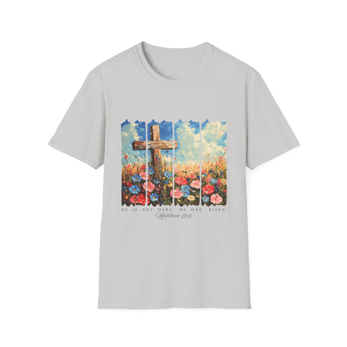Cross and Flowers T-Shirt – Christian Faith Floral Graphic Tee (Acts 2:37)