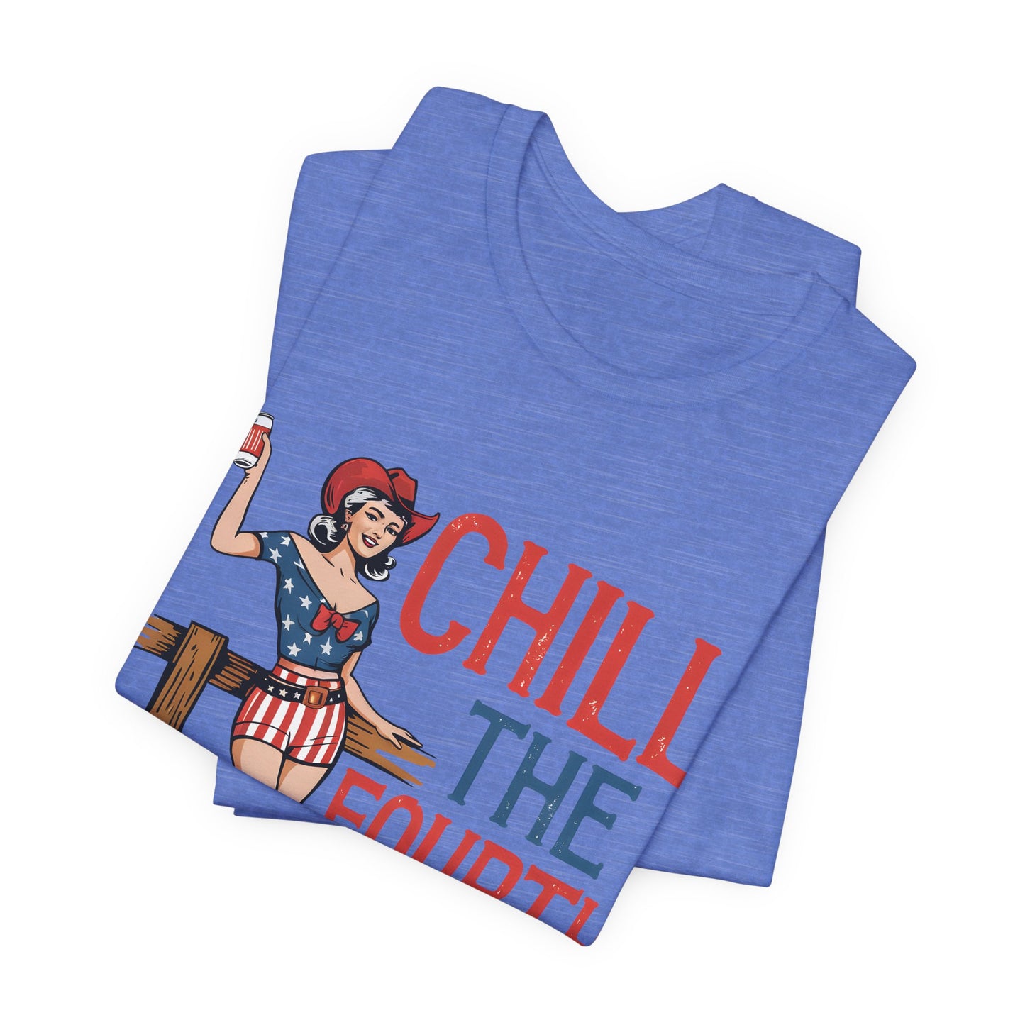 Fourth of July Tee - "Chill the Fourth Out" Vintage Pinup Patriotic Shirt