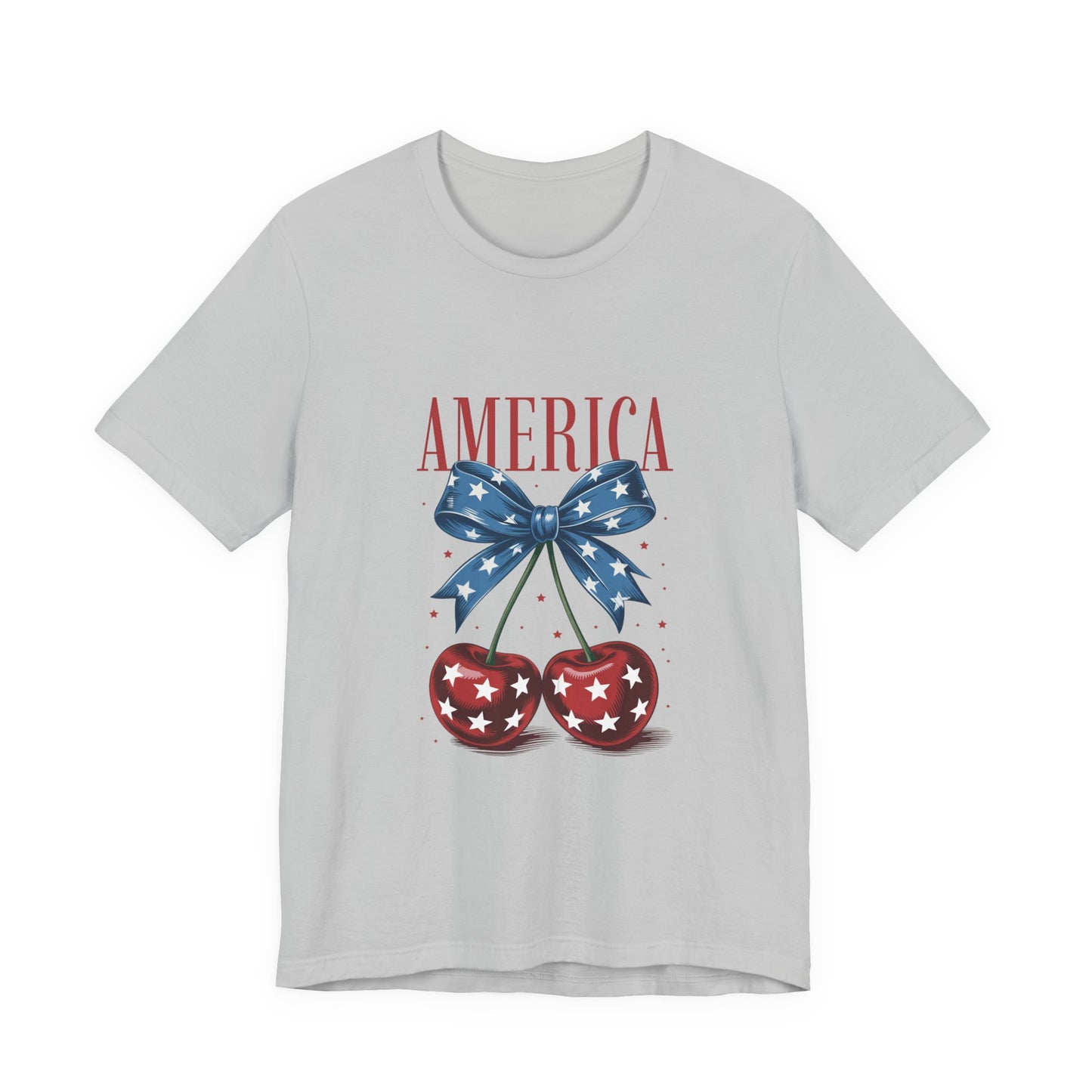 America Cherry Tee — Patriotic Stars & Stripes Graphic T-Shirt