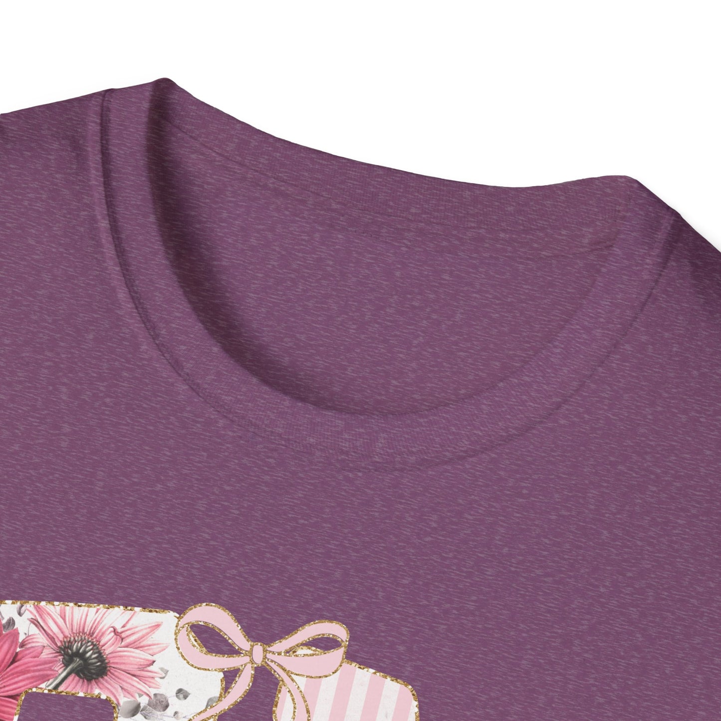 T-Shirt — RN Floral Script Design (Pink Stripes & Roses)
