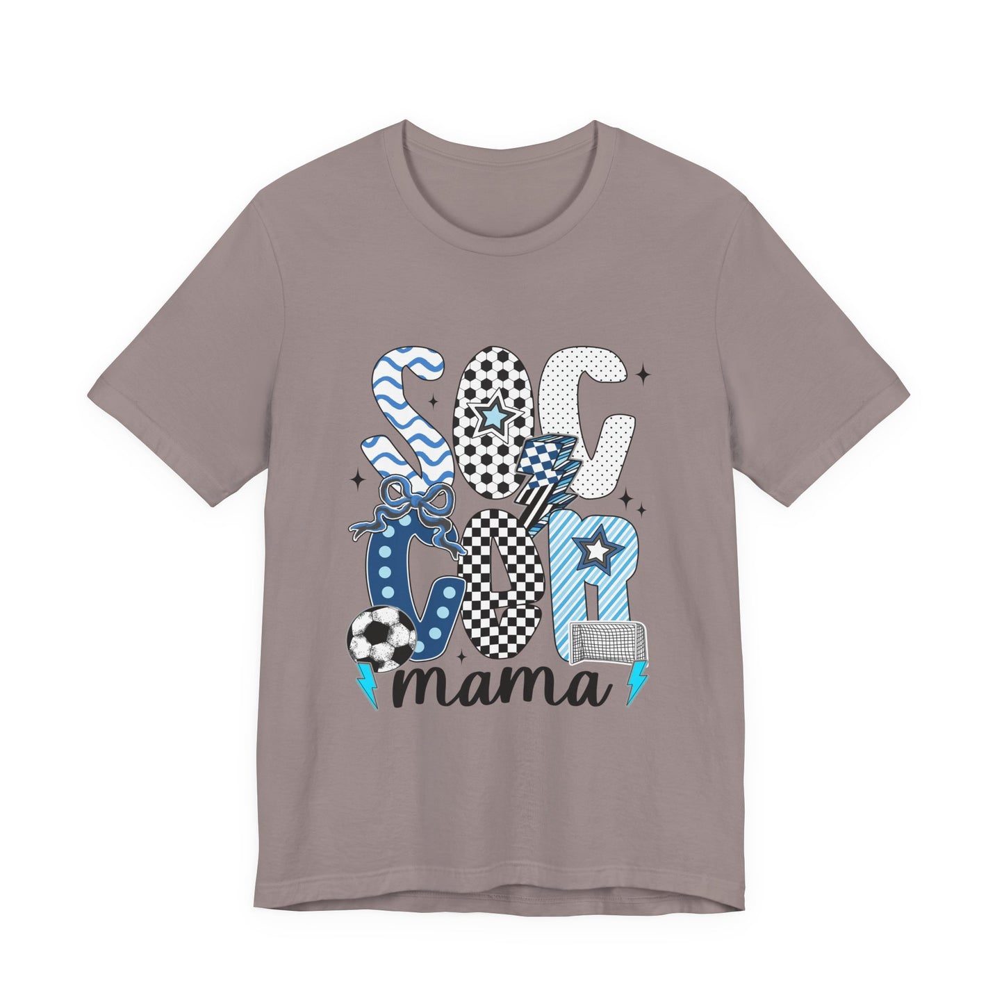 Soccer Mama Graphic Tee — 'Soccer Mama' Blue Patterned Design