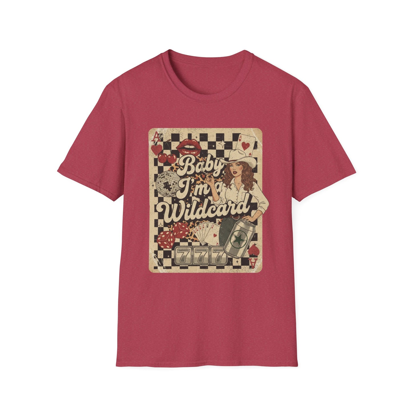 Wildcard Casino Graphic T-Shirt — "Baby I’m a Wildcard" Retro Pinup Tee