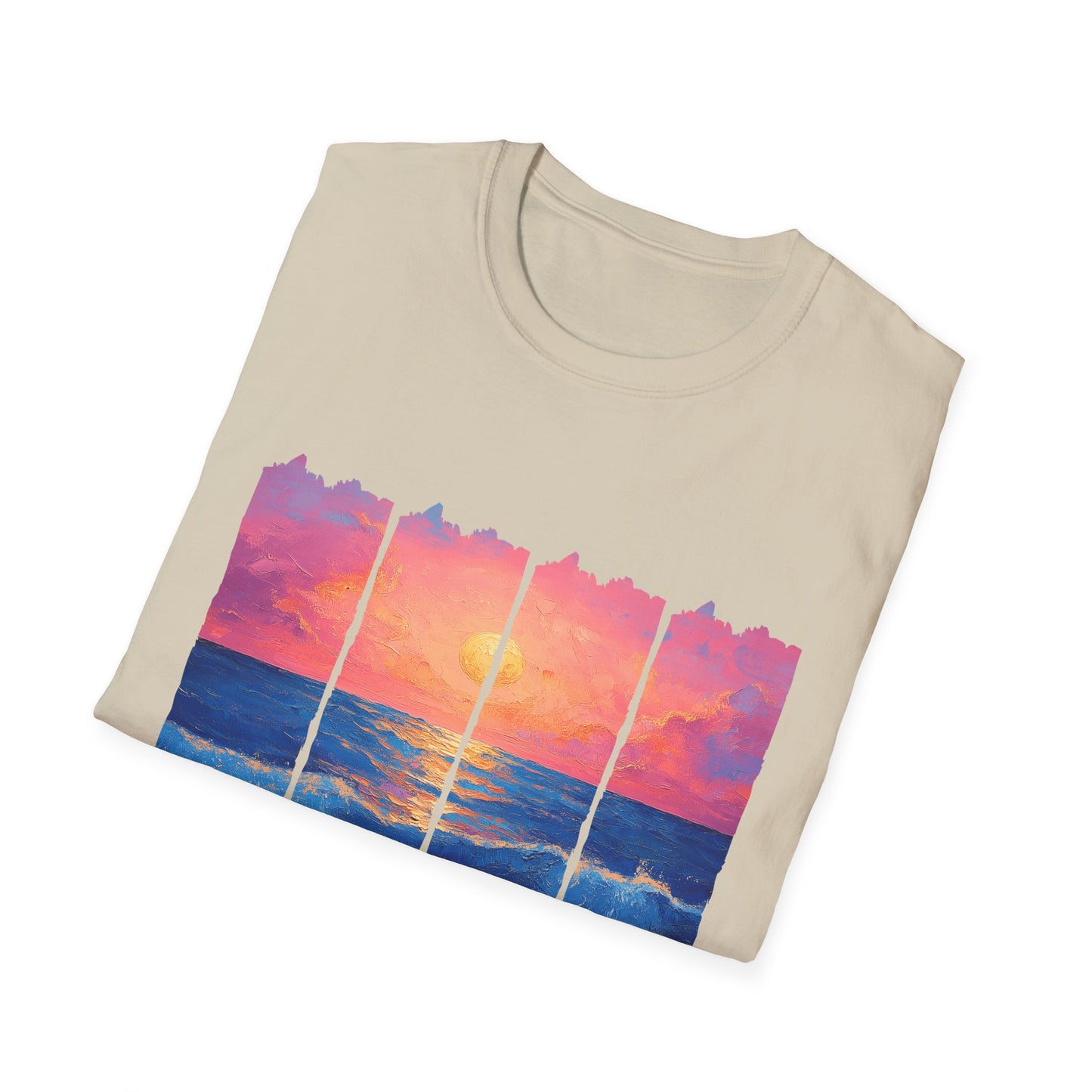 Sunset Ocean Panels T-Shirt — Inspirational Beach Sunset Graphic