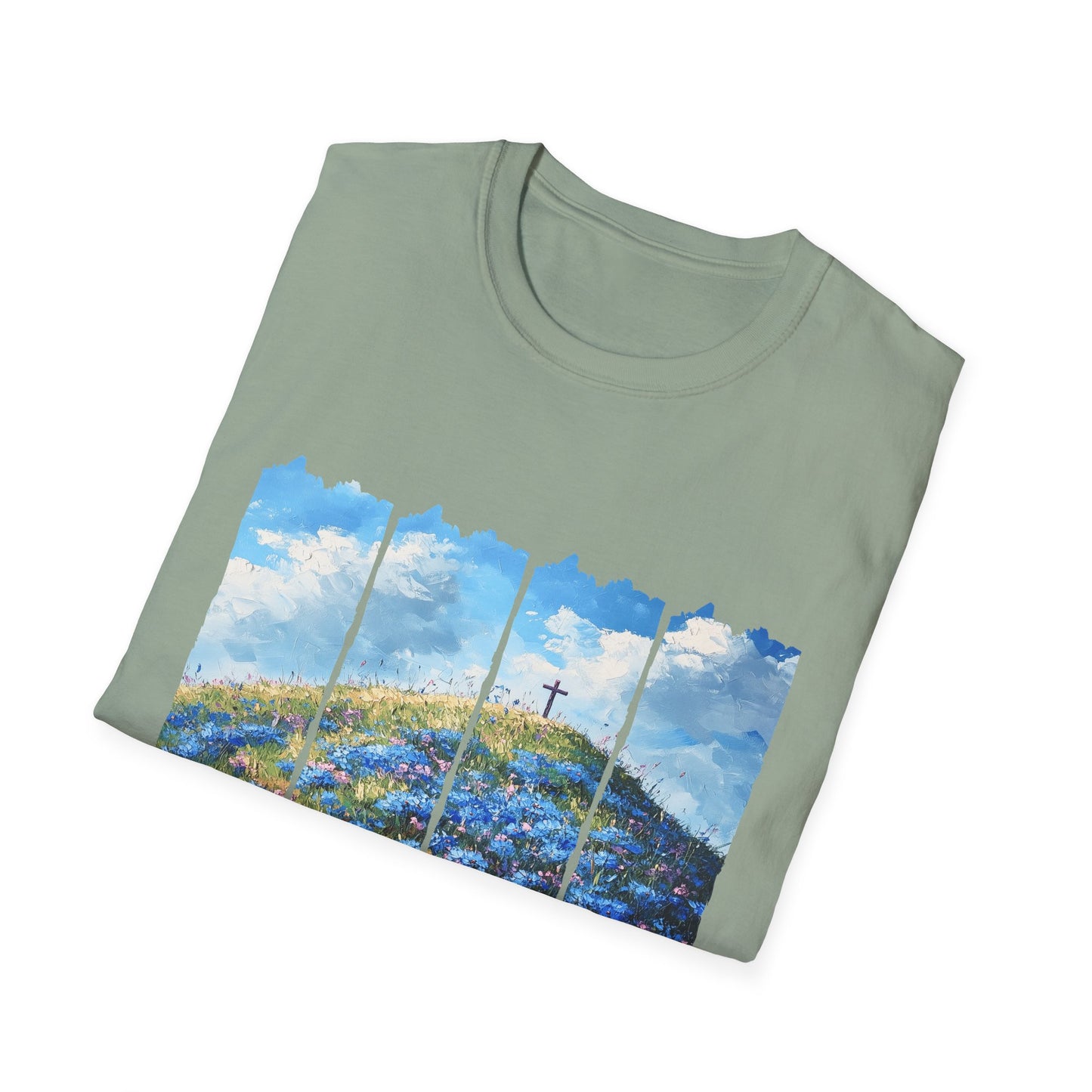 Resurrection Cross Landscape T‑Shirt — Christian Easter Faith Tee