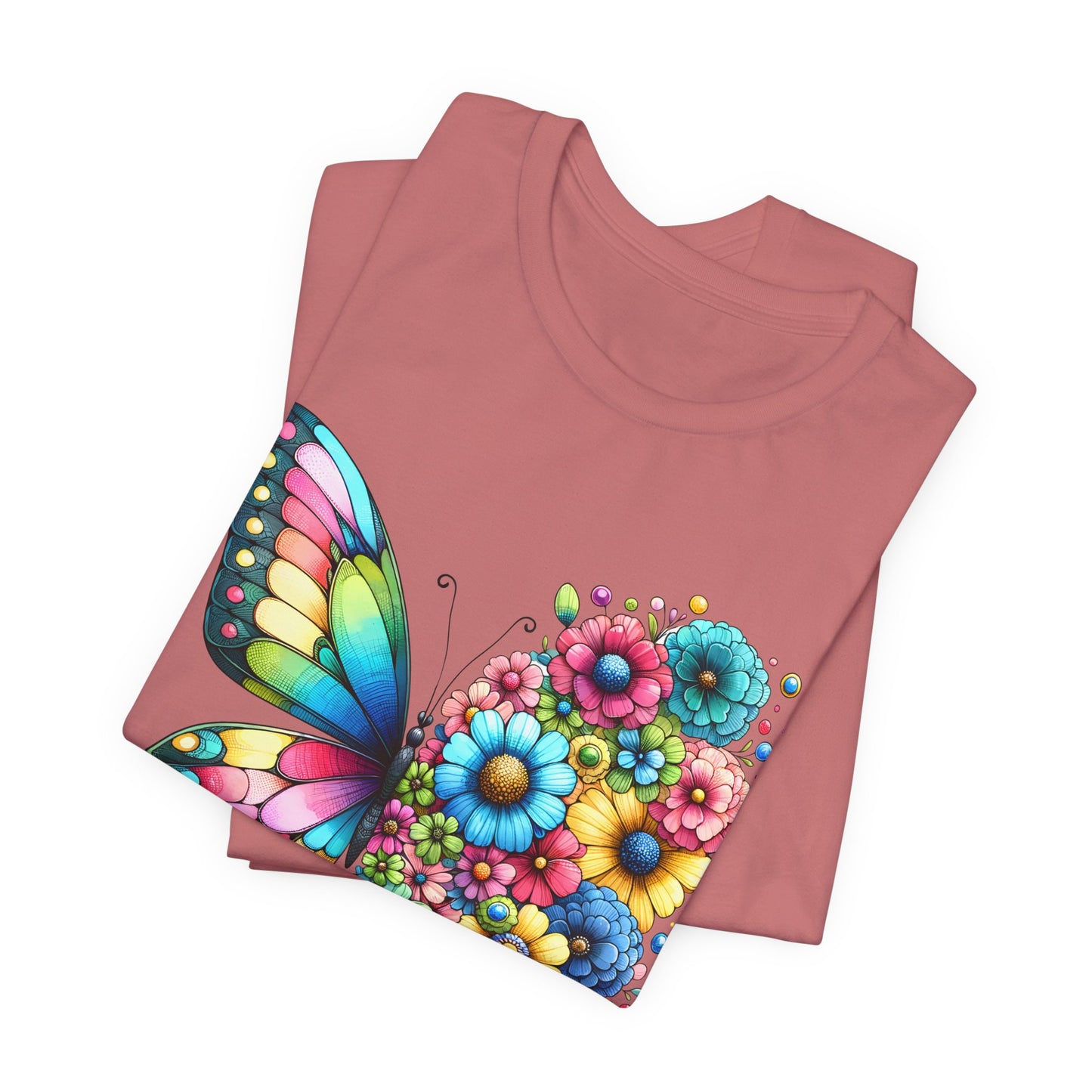 Butterfly Floral Tee - "Grow Through What You Go Through" Inspirational Women's T-Shirt