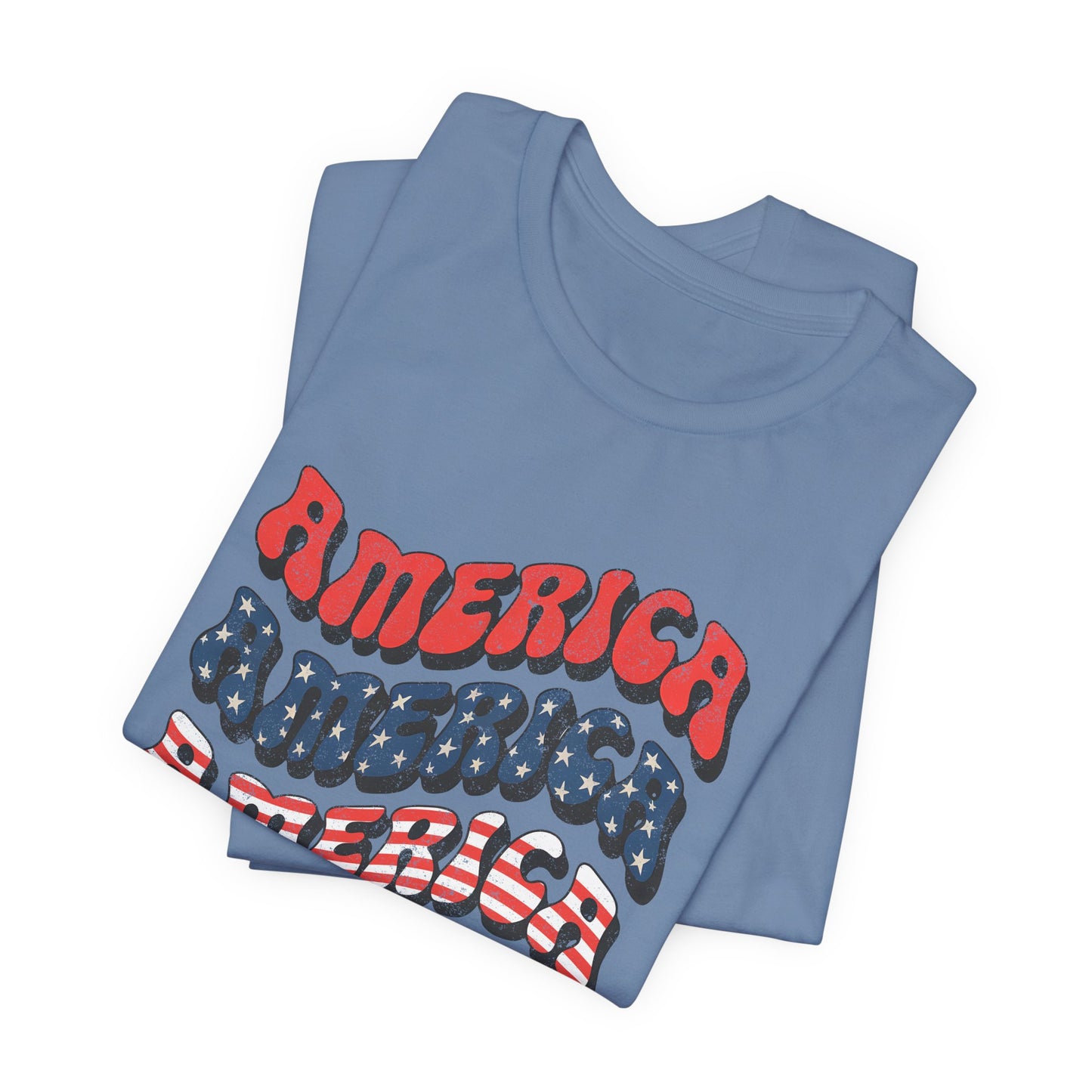 Patriotic "America" Retro Wave T-Shirt